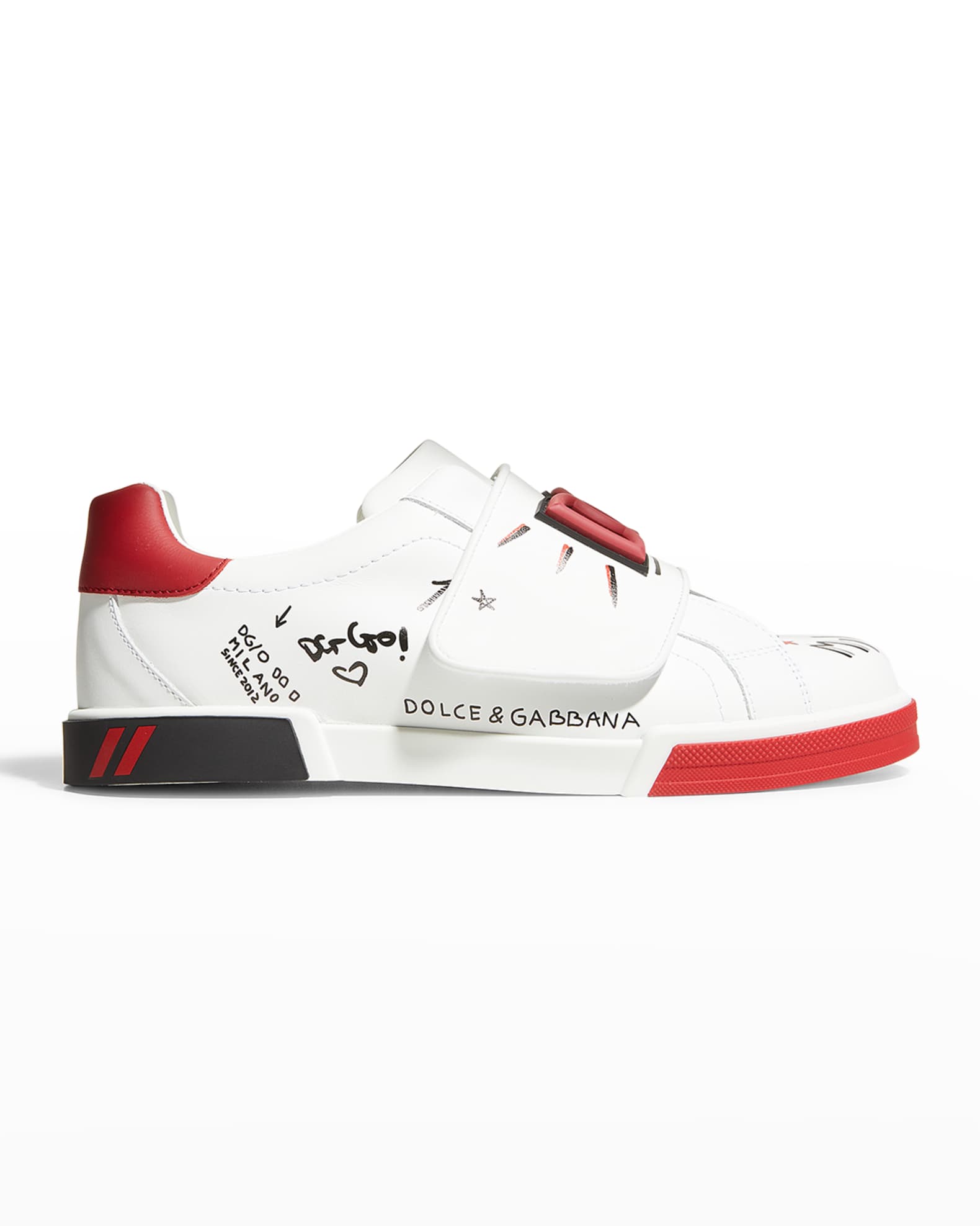 Dolce&Gabbana Kid's DG Graffiti Logo Low-Top Sneakers, Size 37-38 ...