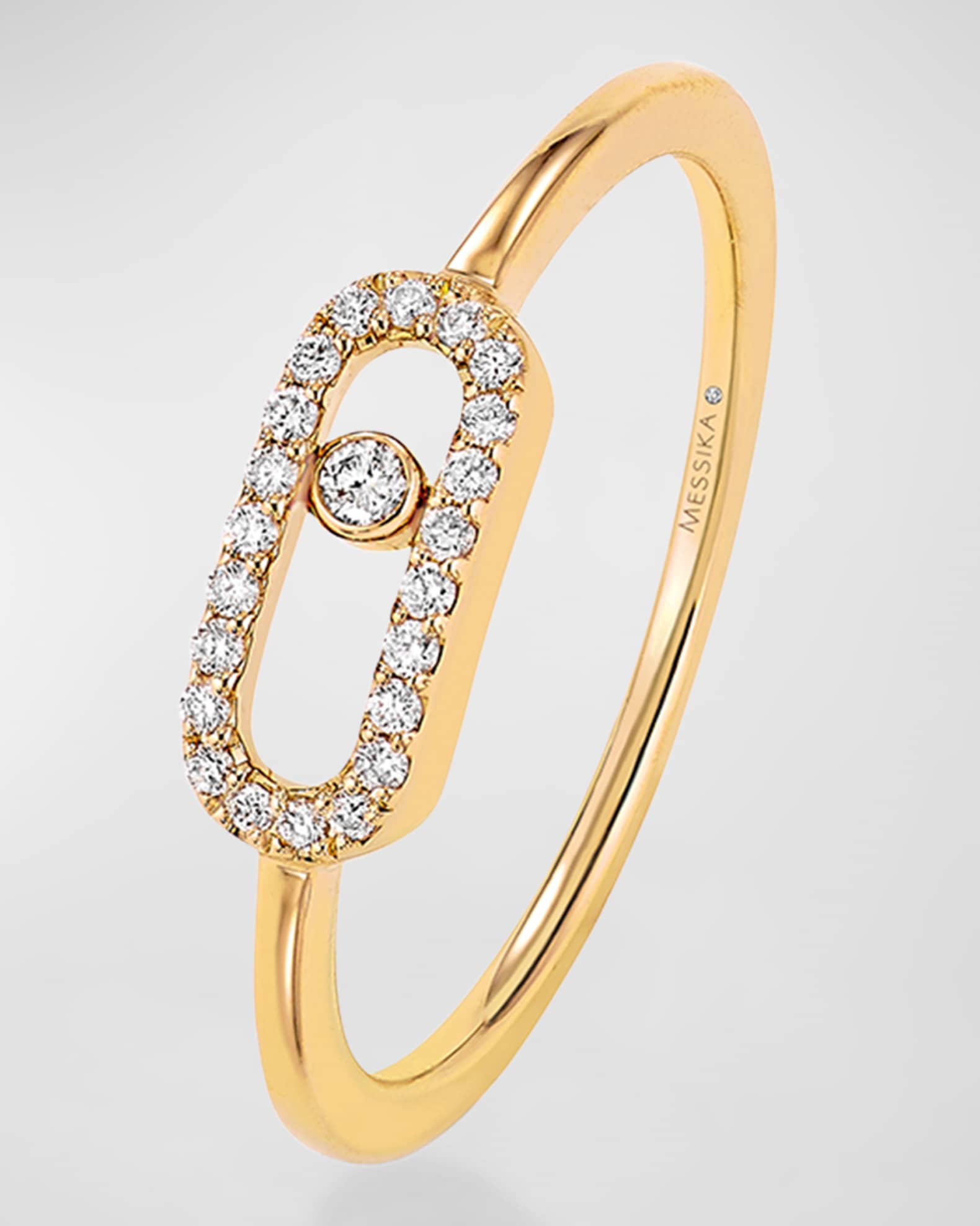 Messika Move Uno 18K Yellow Gold Diamond Ring, EU 52 / US 6 | Neiman Marcus