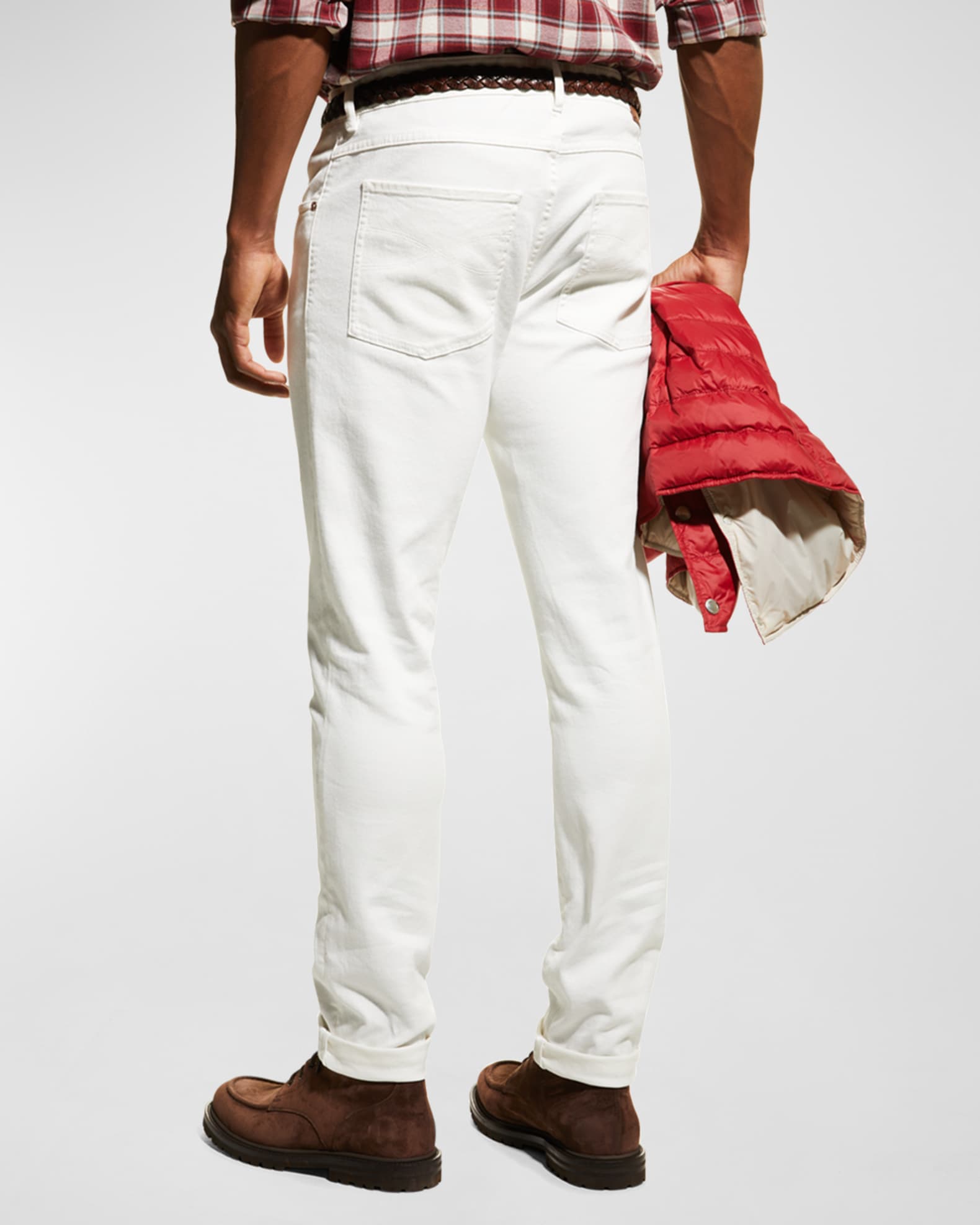 【送料&関税込】Brunello Cucinelli Slim Pants In Stretch Den Brunello Cucinelli Men's Bull Denim Skinny-Fit Pants