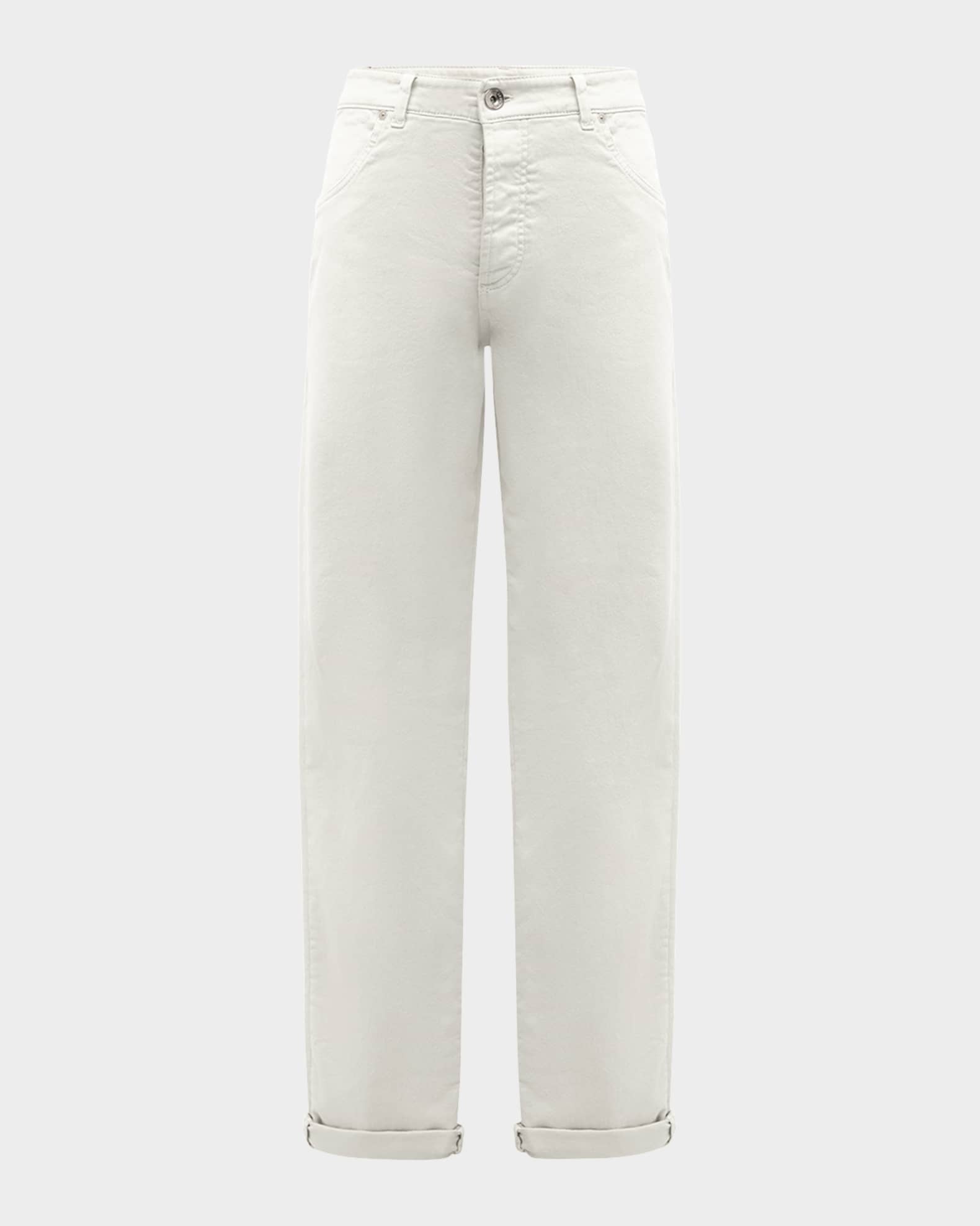 デニム・ジーパン BRUNELLO CUCINELLI Jeans Monile White Brunello Cucinelli Men's Bull Denim Skinny-Fit Pants