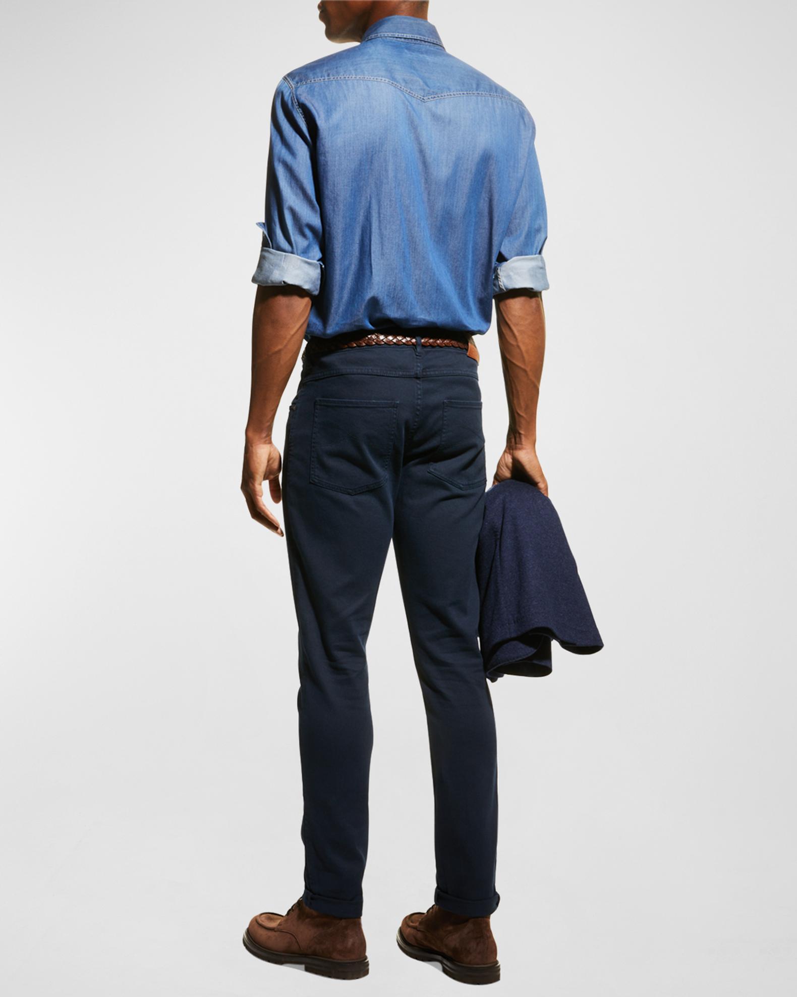 Brunello Cucinelli Men's Bull Denim Skinny-Fit Pants | Neiman Marcus