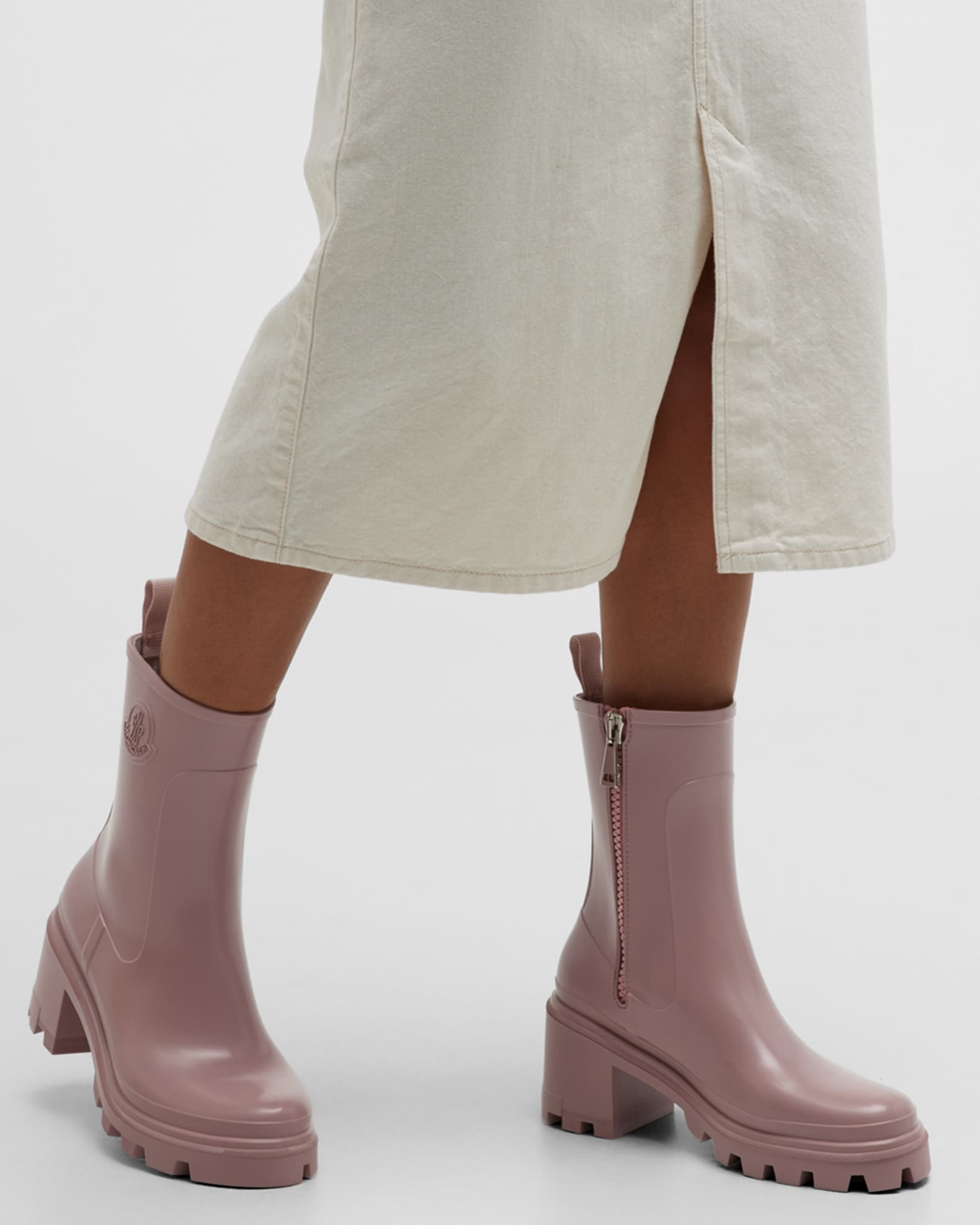 moncler loftgrip block heel rain boots
