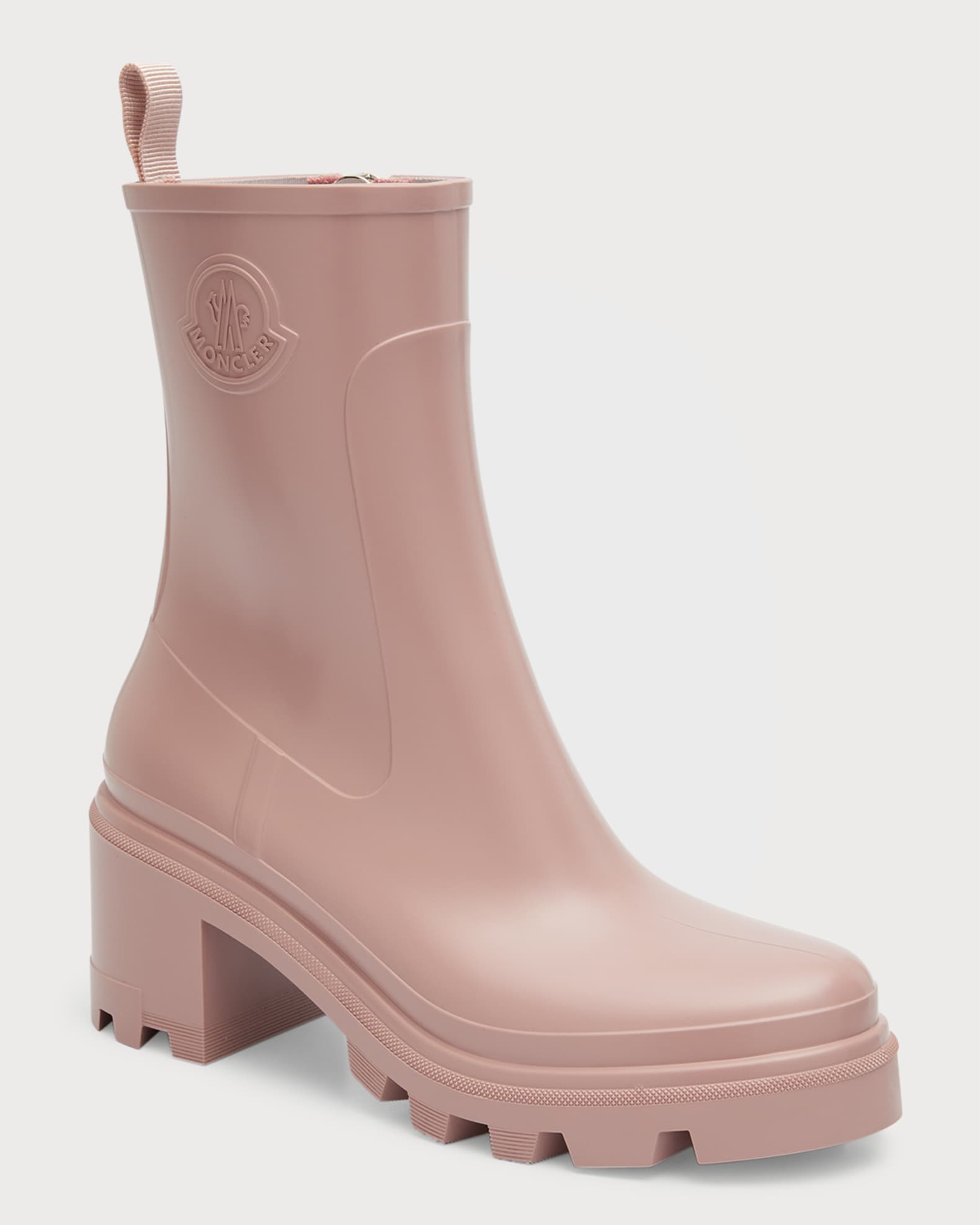 moncler loftgrip block heel rain boots