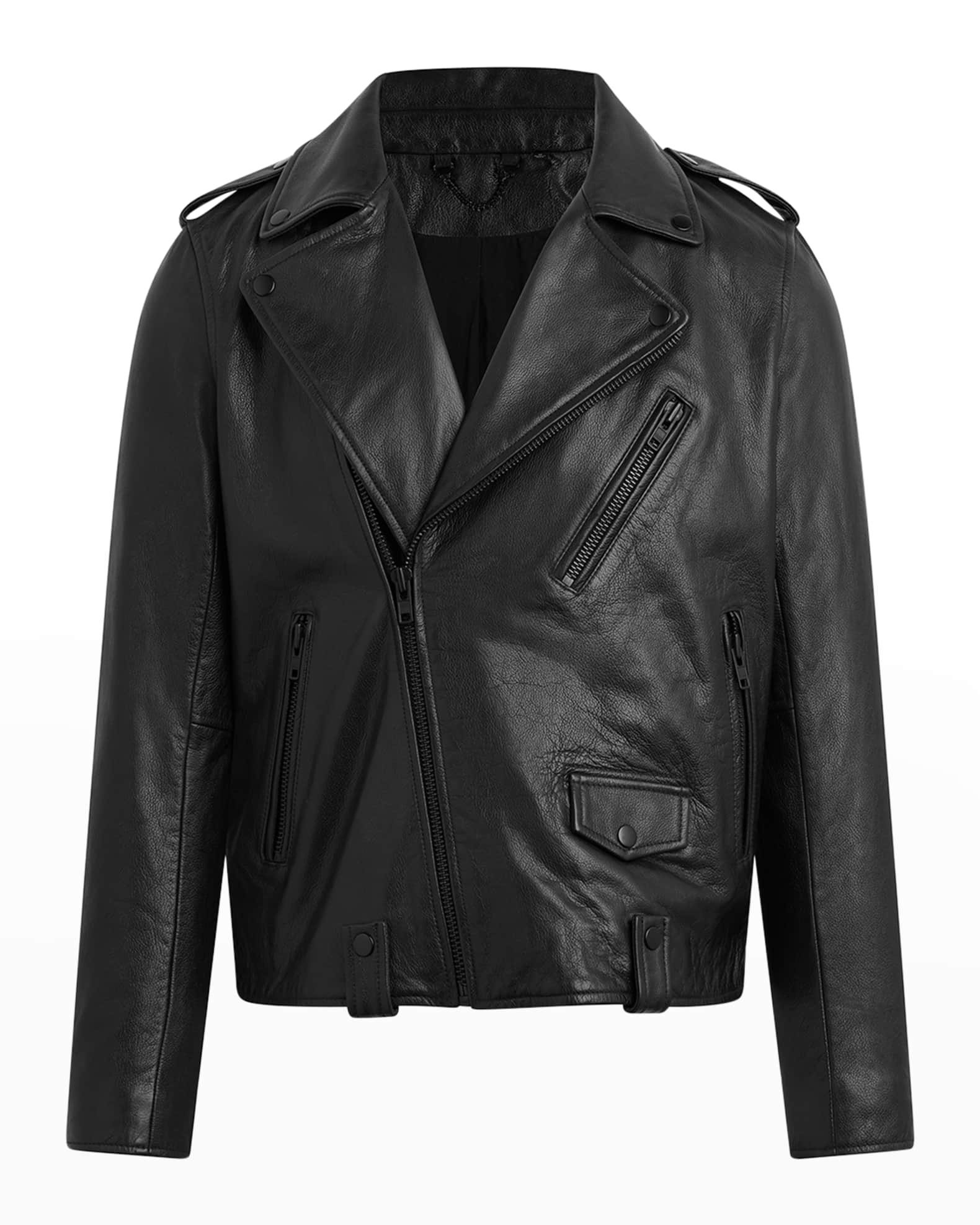 Joe's Jeans Men's Leather Moto Jacket | Neiman Marcus
