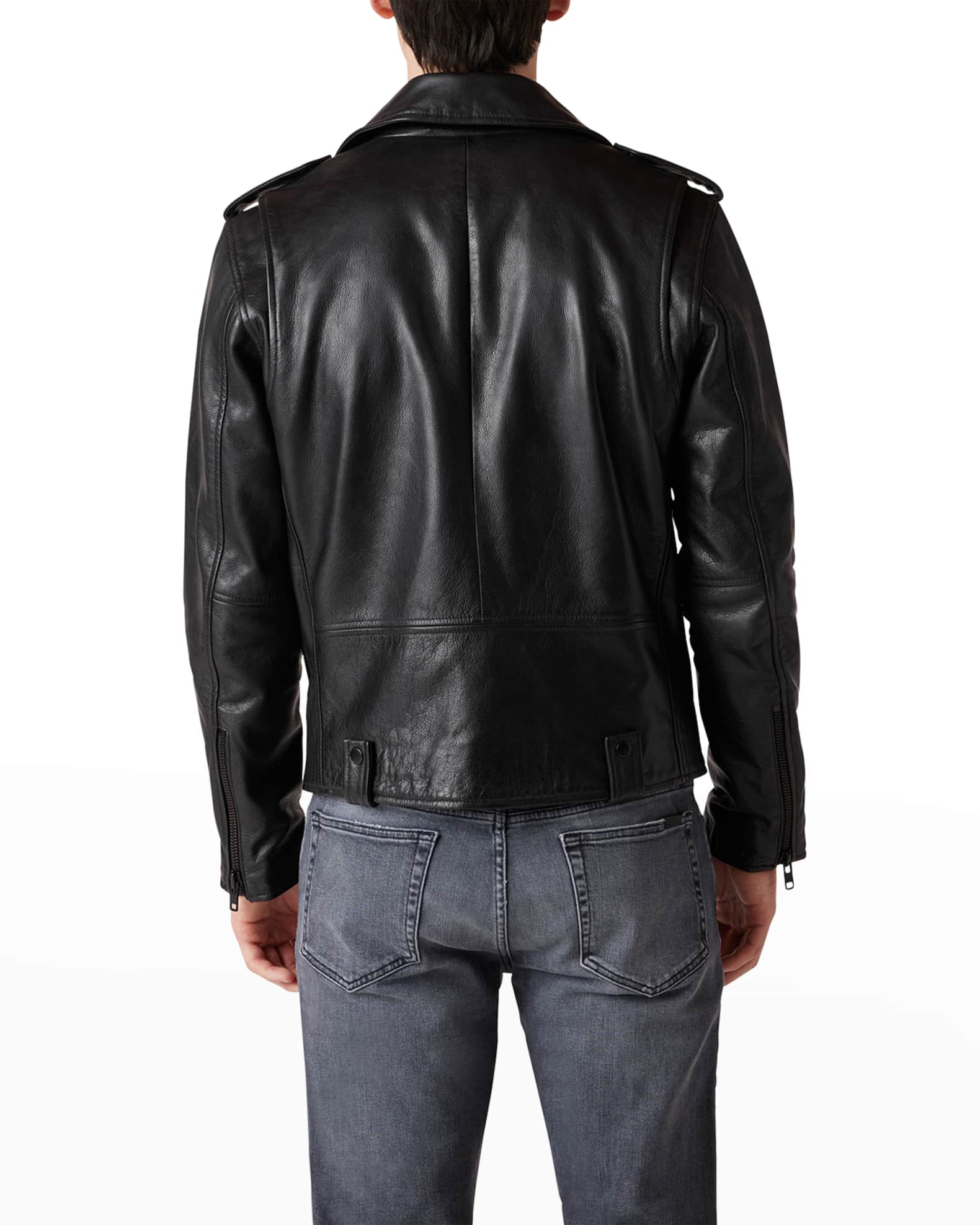 Joe's Jeans Men's Leather Moto Jacket | Neiman Marcus