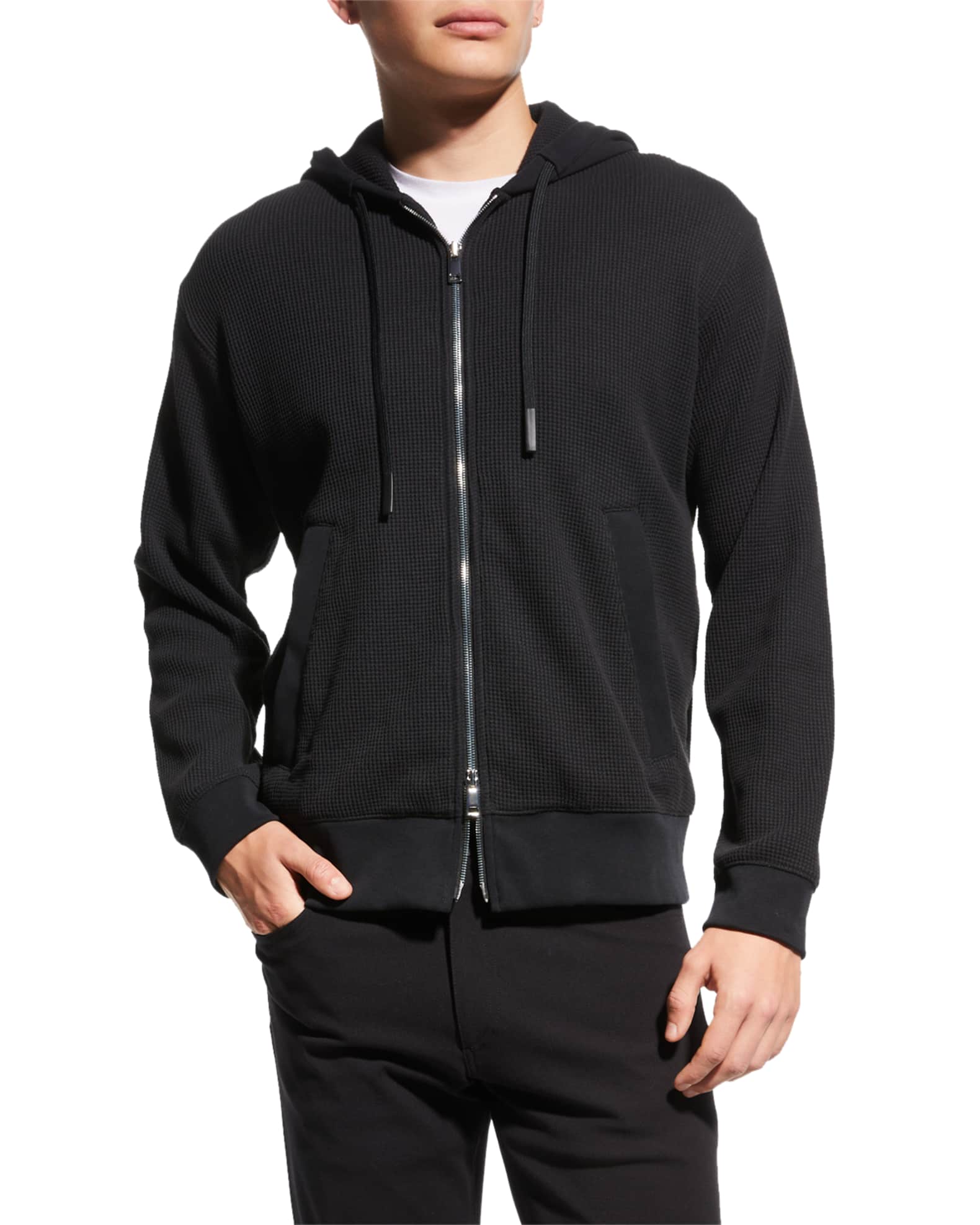 Theory Men's Balena Waffle Zip Hoodie Neiman Marcus