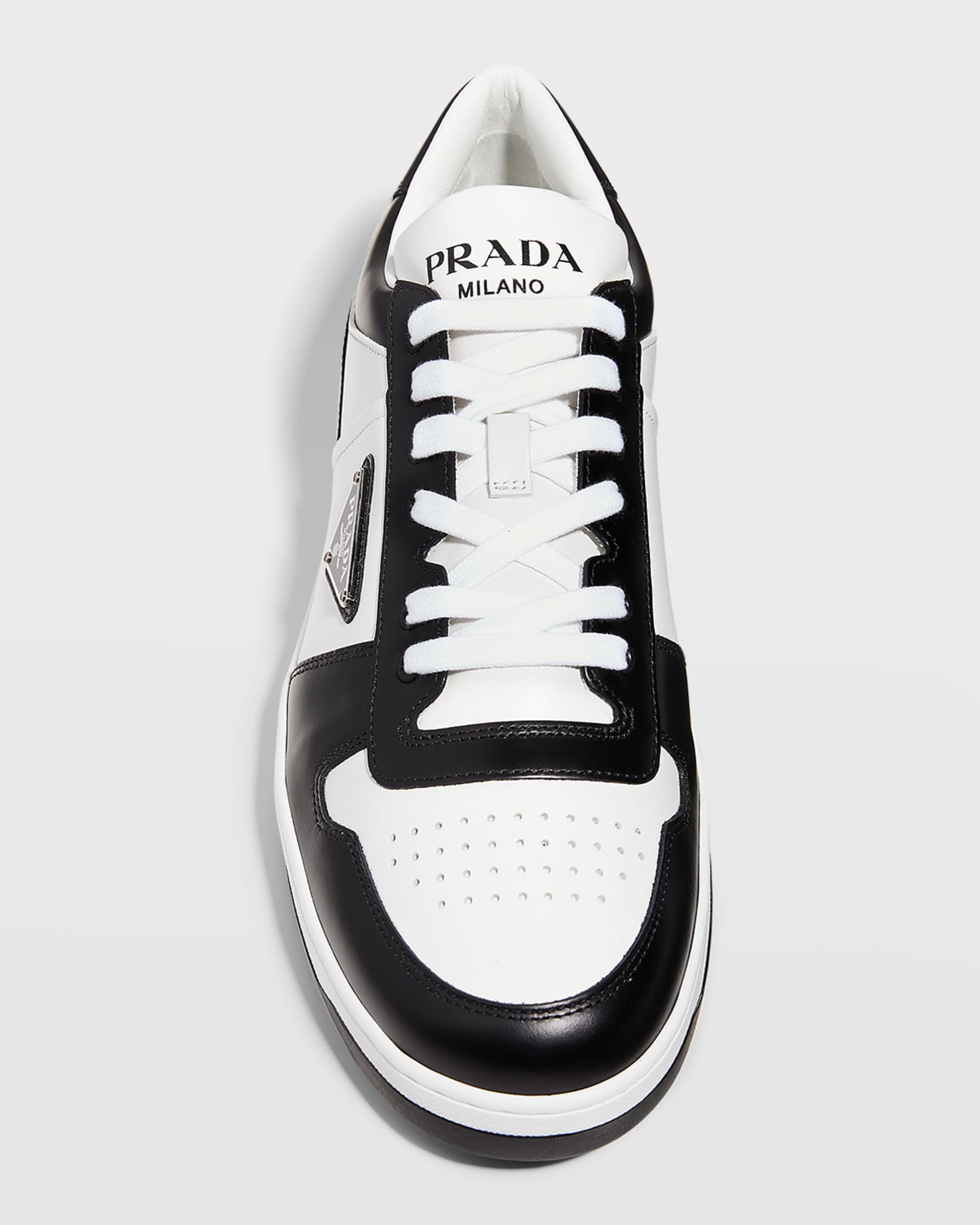 スニーカー PRADA DOWNTOWN SNEAKERS IN ROIS BRUSHED LEATHER Prada Men's Downtown Leather Low-Top Sneakers | Neiman Marcus