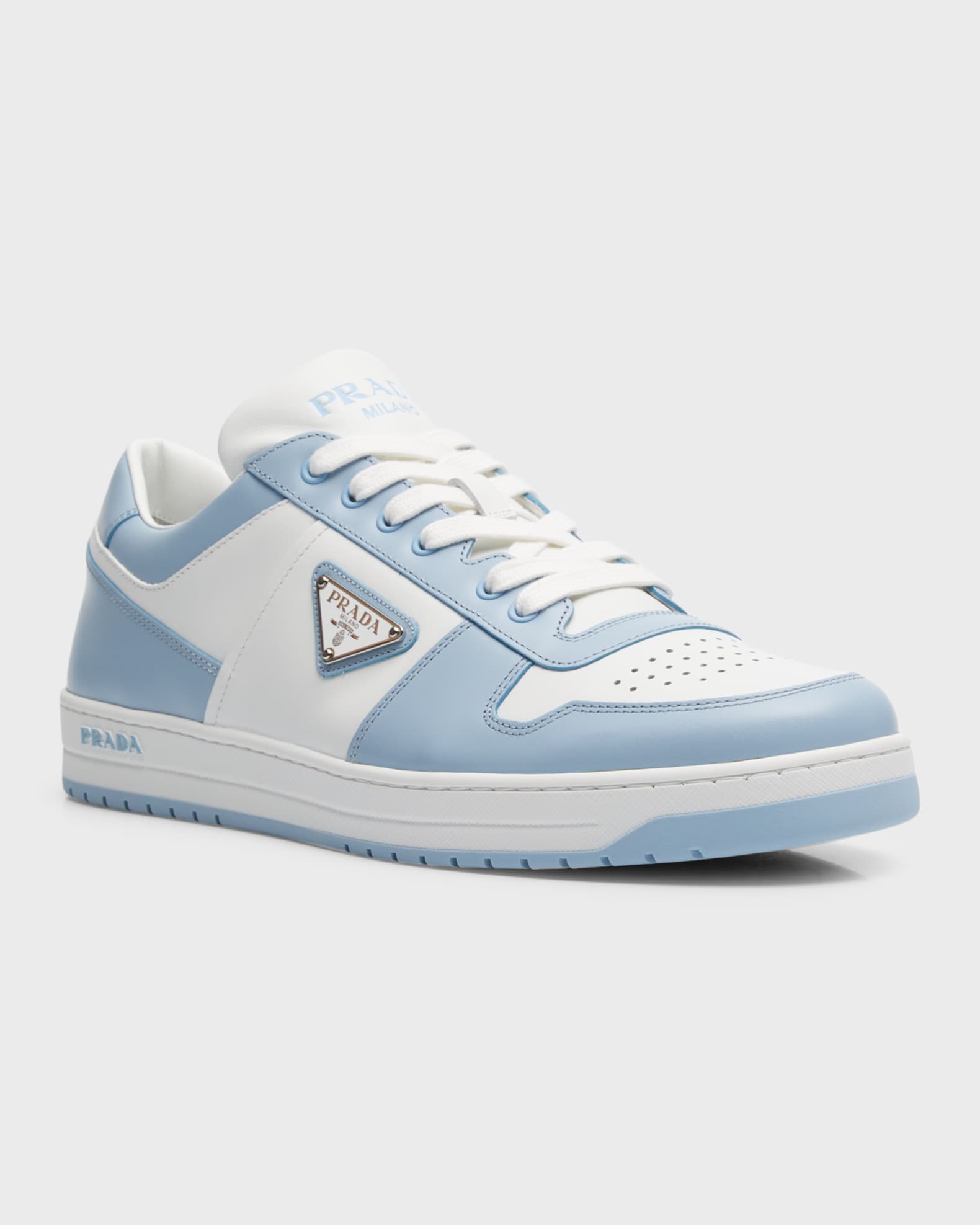 Men s Downtown Logo Leather Low Top Sneakers