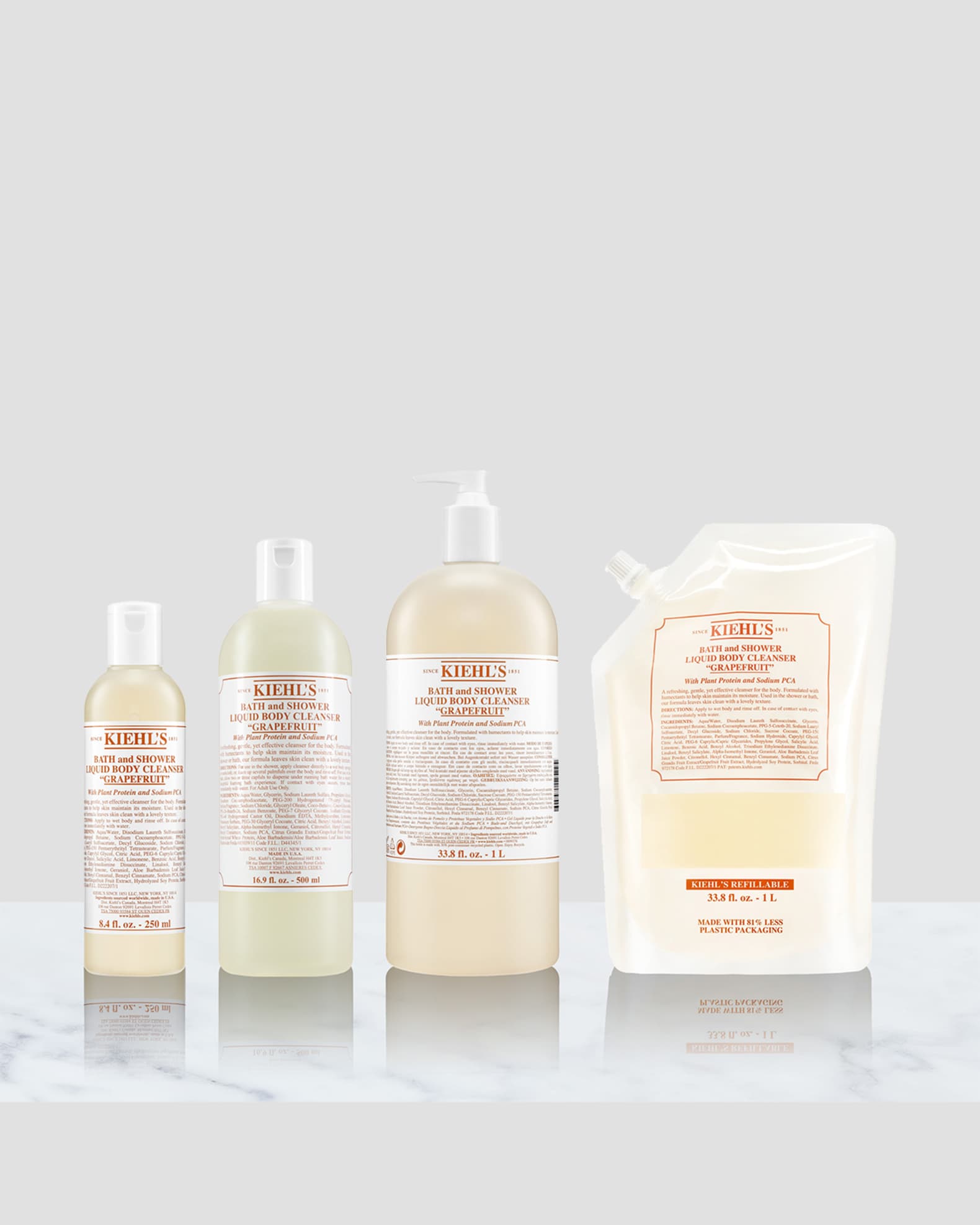 Kiehl's Since 1851 33.8 oz. (1L) Grapefruit Body Cleanser Refill Pouch