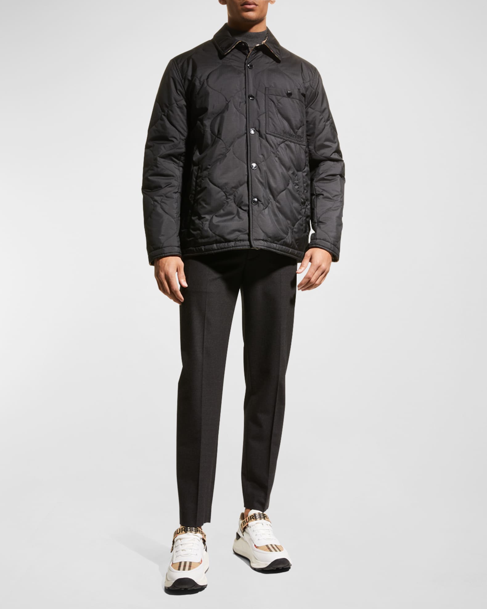 Men's Francis Reversible Check Thermoregulated Overshirt 1