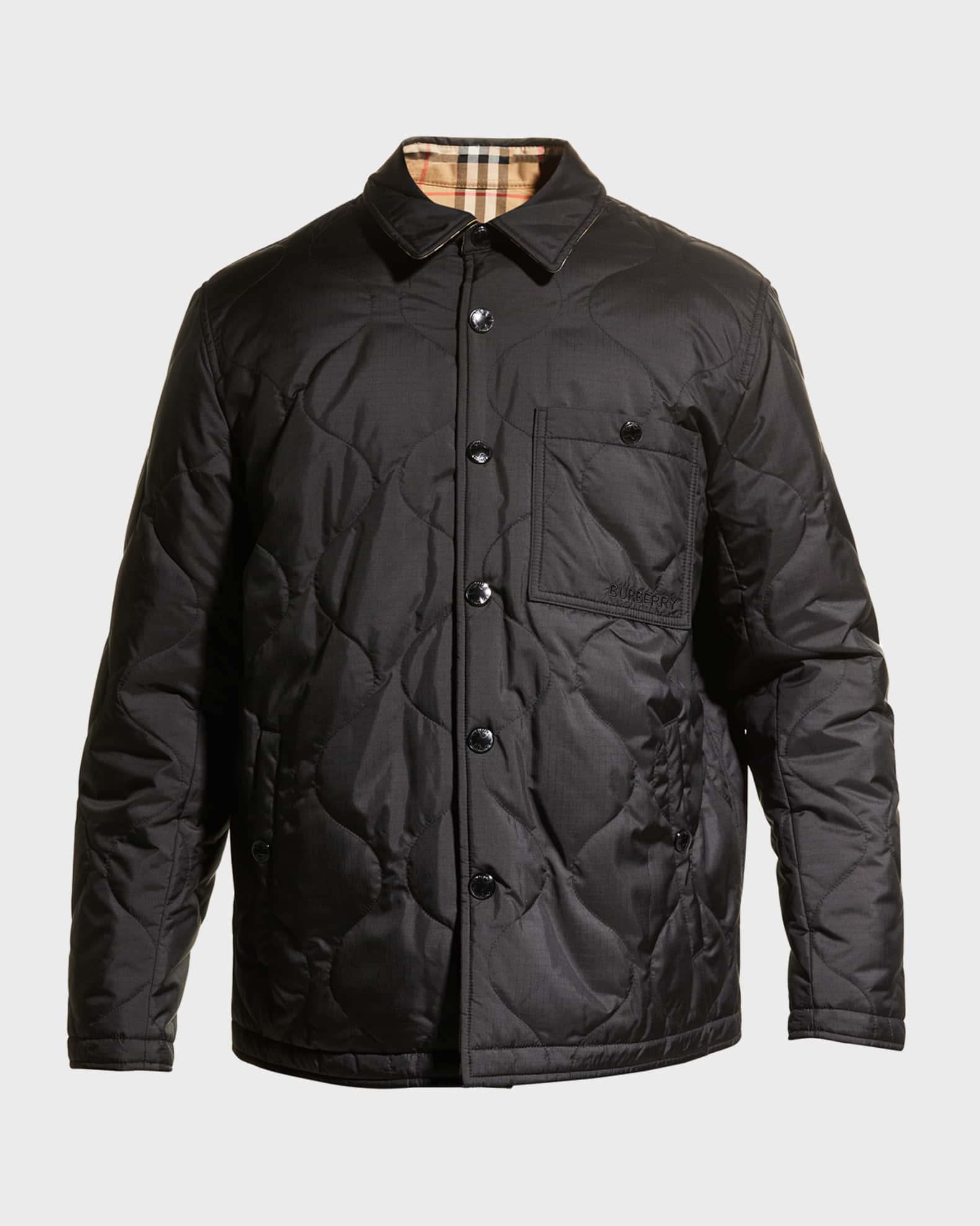 Burberry checked lightweight jacket - Black