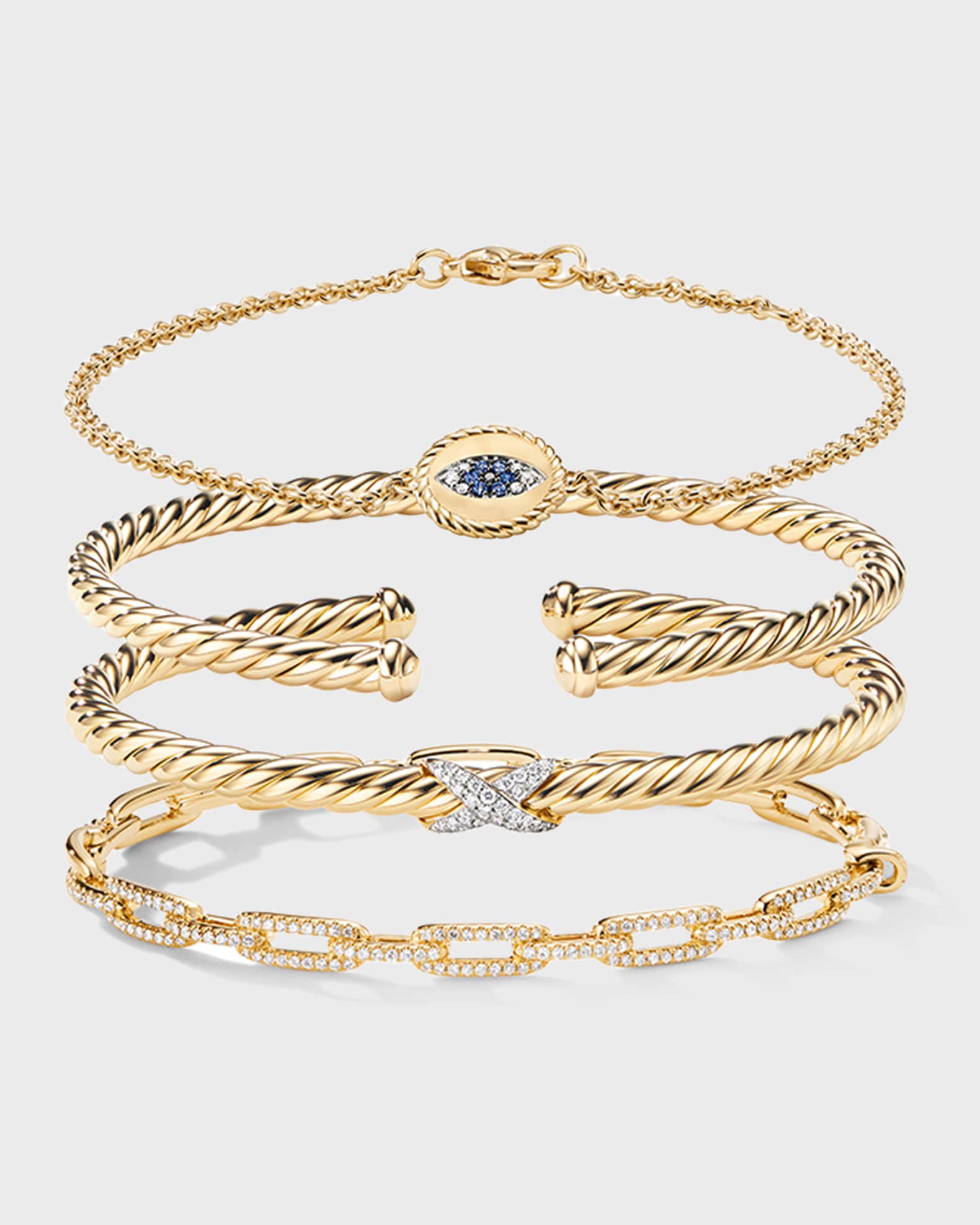 David Yurman 4mm Cablespira Bracelet in 18k Gold Neiman Marcus