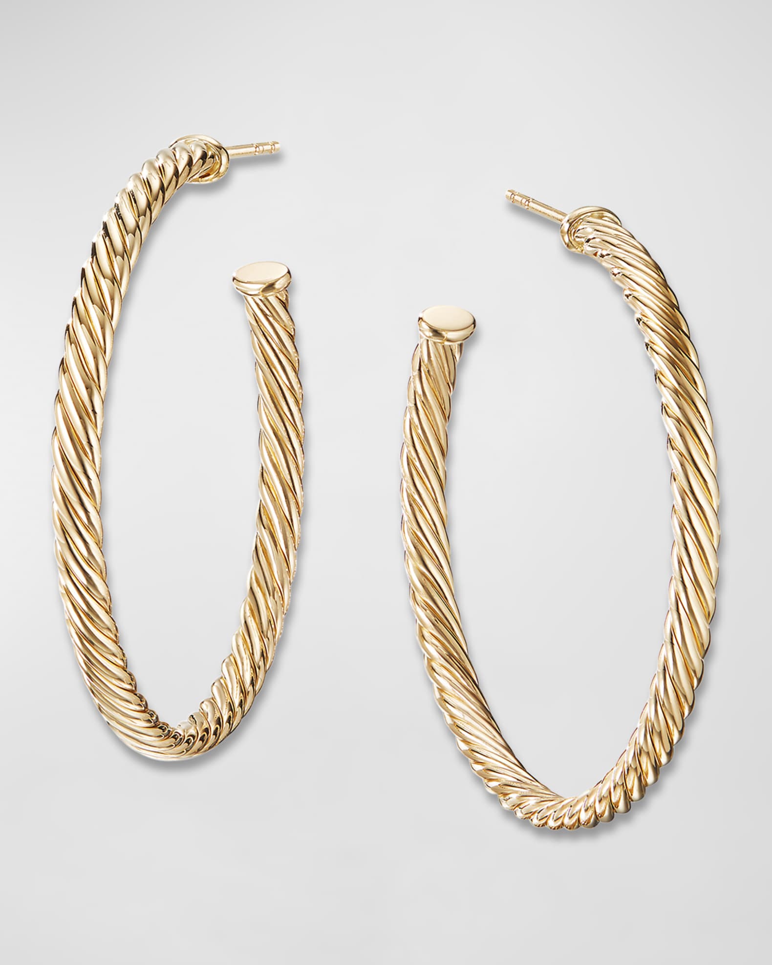 David Yurman Cablespira Hoop Earrings in 18k Gold | Neiman Marcus