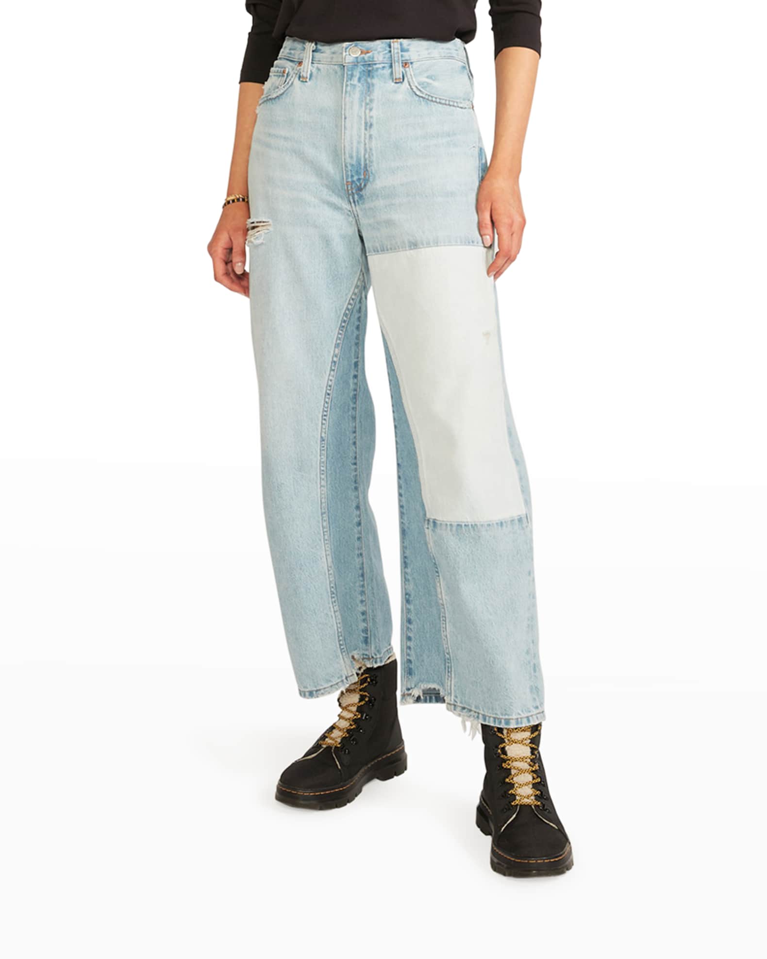 ETICA Devon Rework Wide-Leg Denim Jeans | Neiman Marcus
