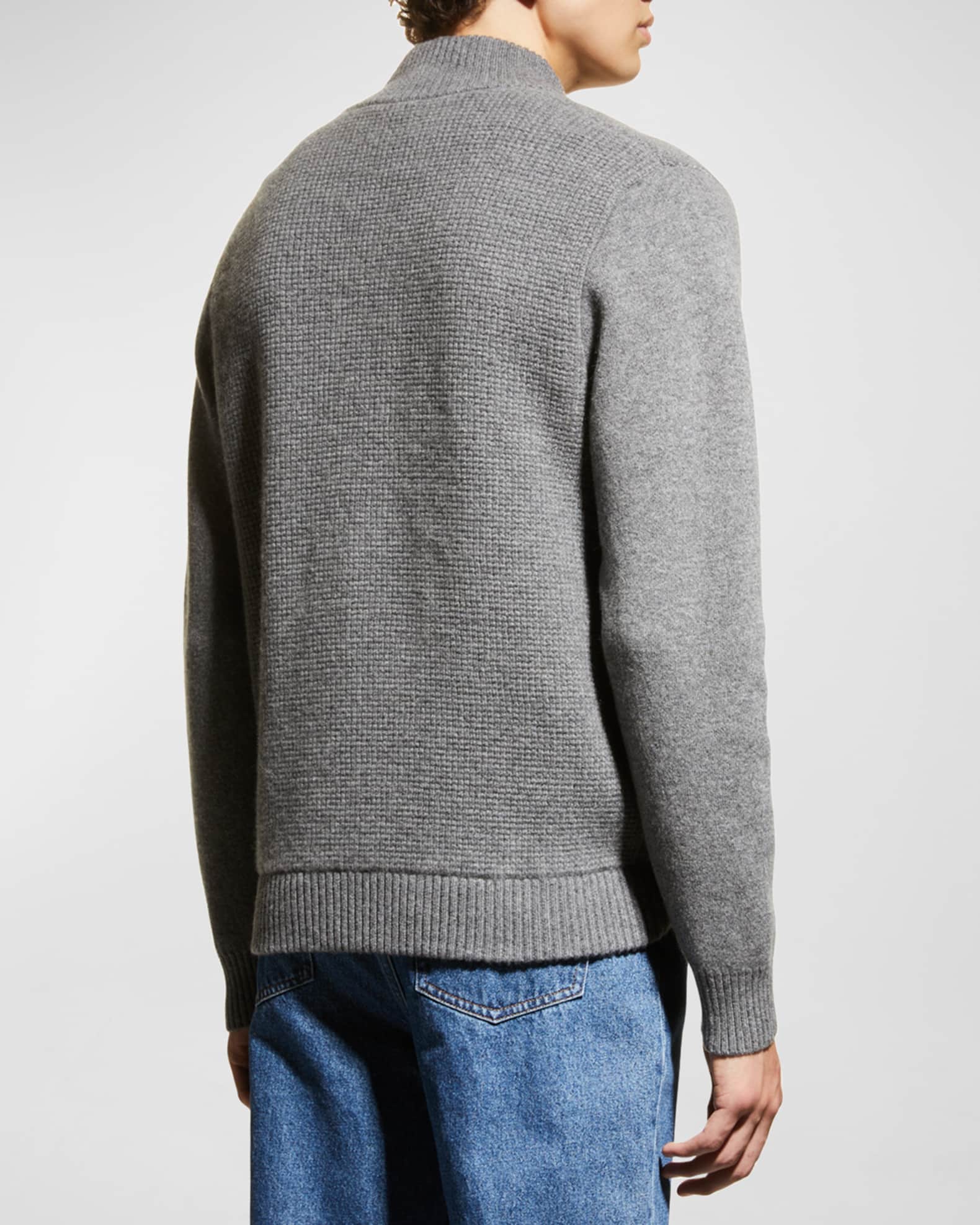 Nomad 1942 Men's Waffle-Knit Cashmere Full-Zip Jacket | Neiman Marcus