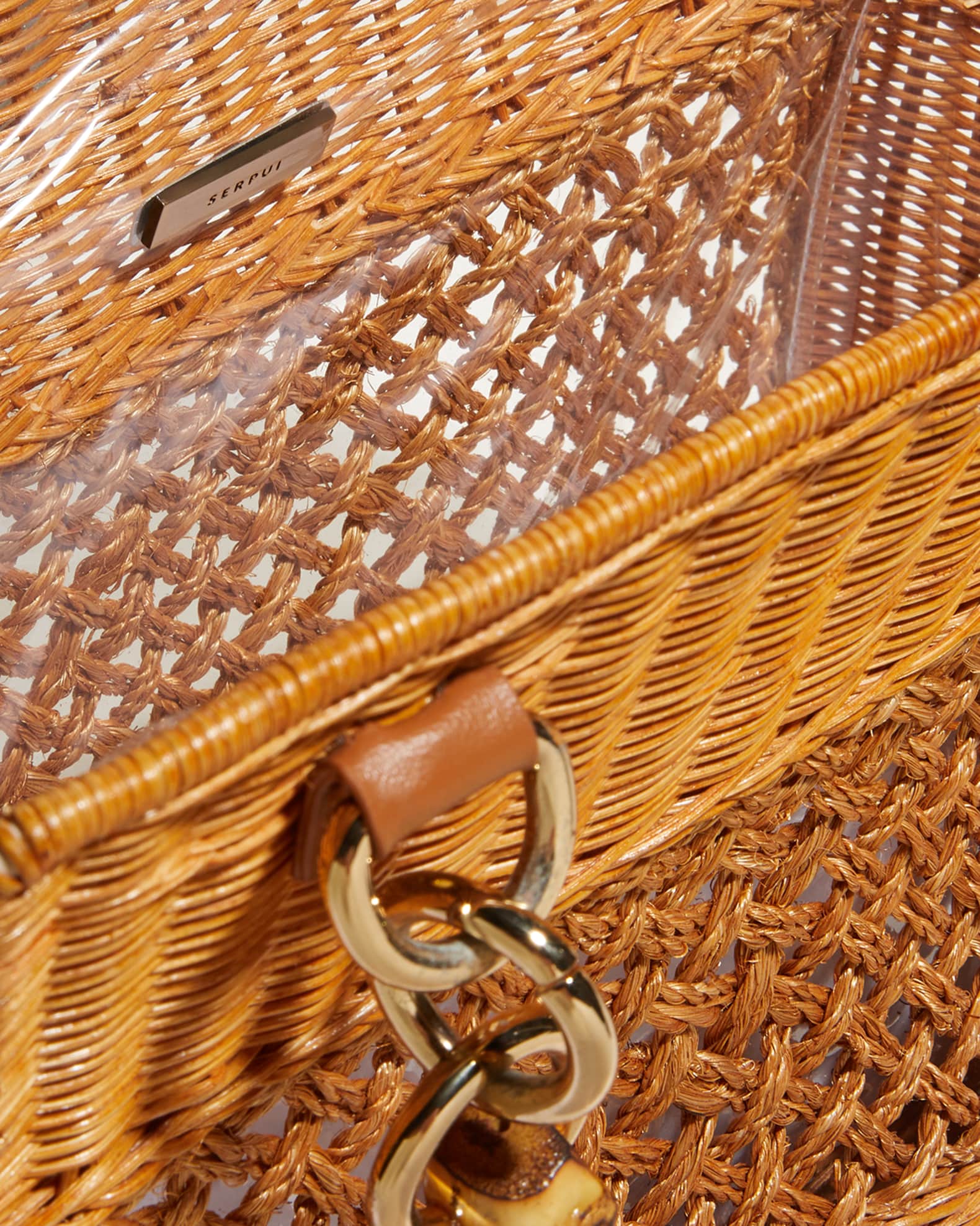 Serpui Leticia Cutout Wicker TopHandle Bag Neiman Marcus