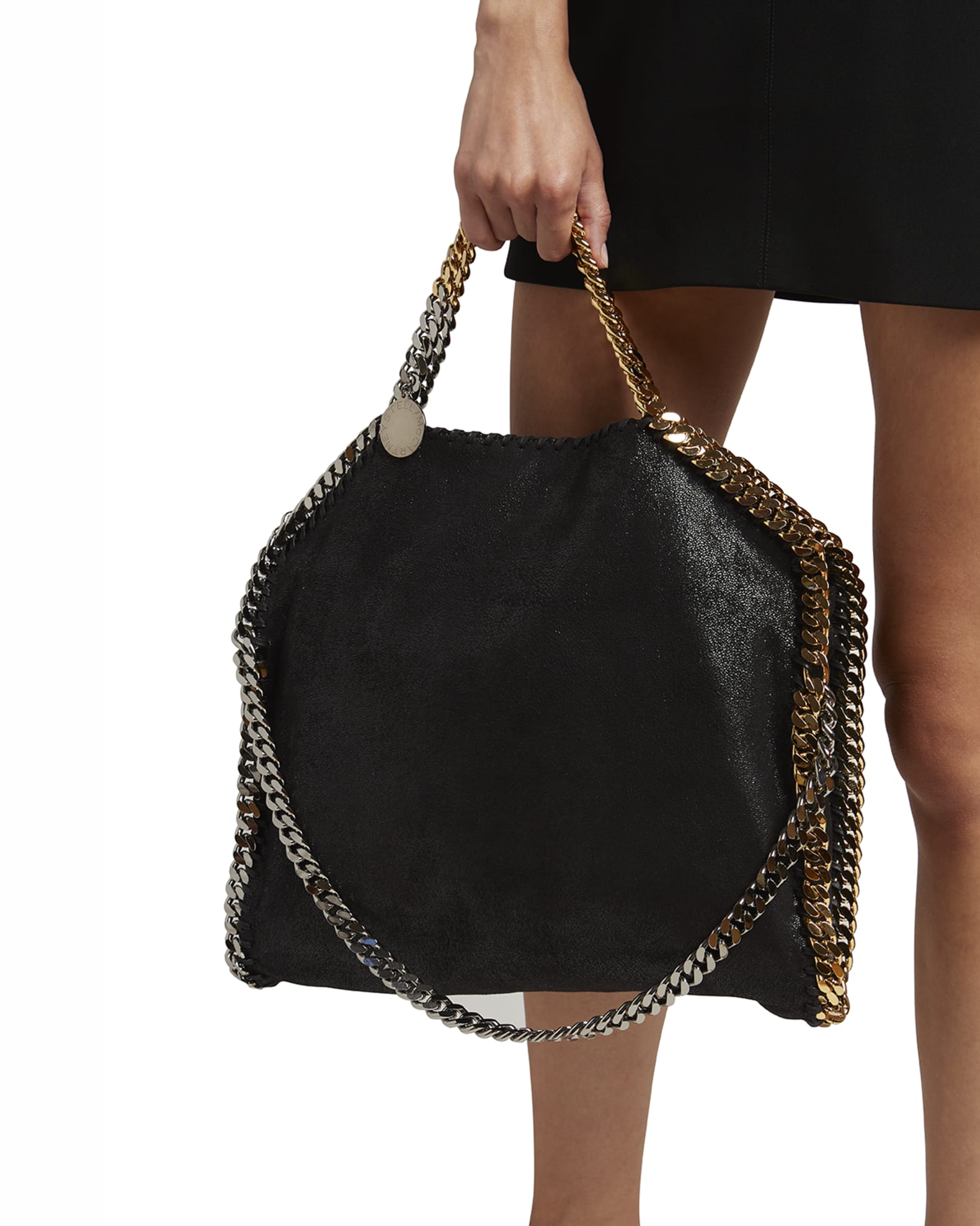 Stella McCartney Mix Galvanic 3-Chain Shimmer Tote Bag | Neiman Marcus