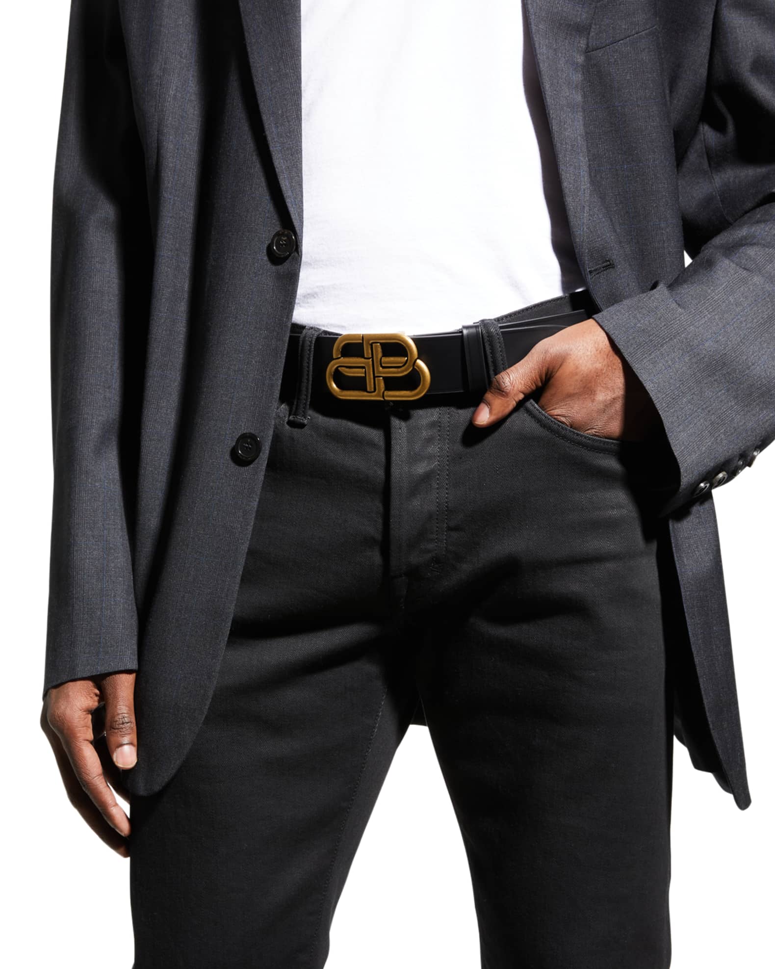 Balenciaga Men's BB-Monogram Belt