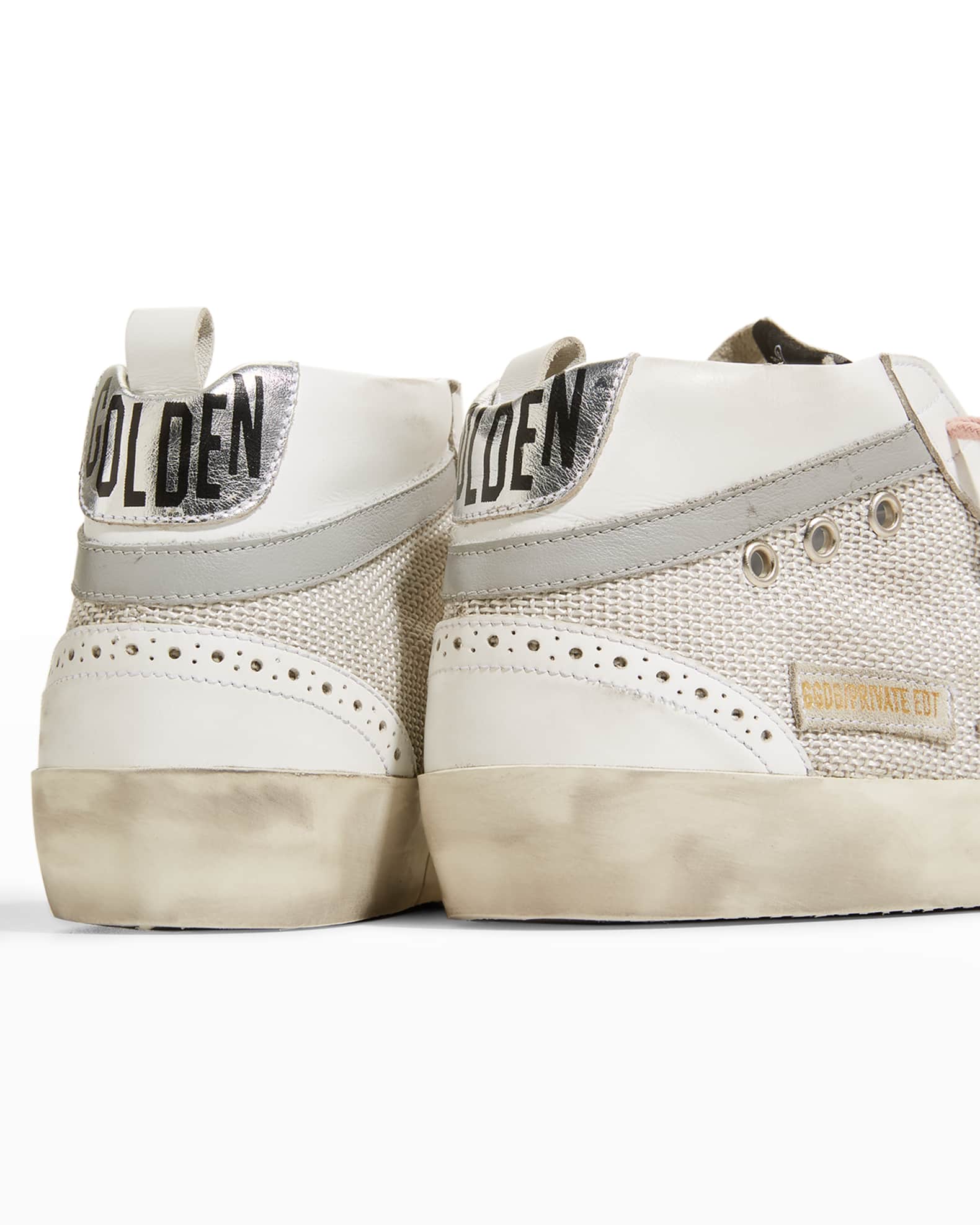 Golden Goose Mid Star Glitter WingTip Sneakers Neiman Marcus