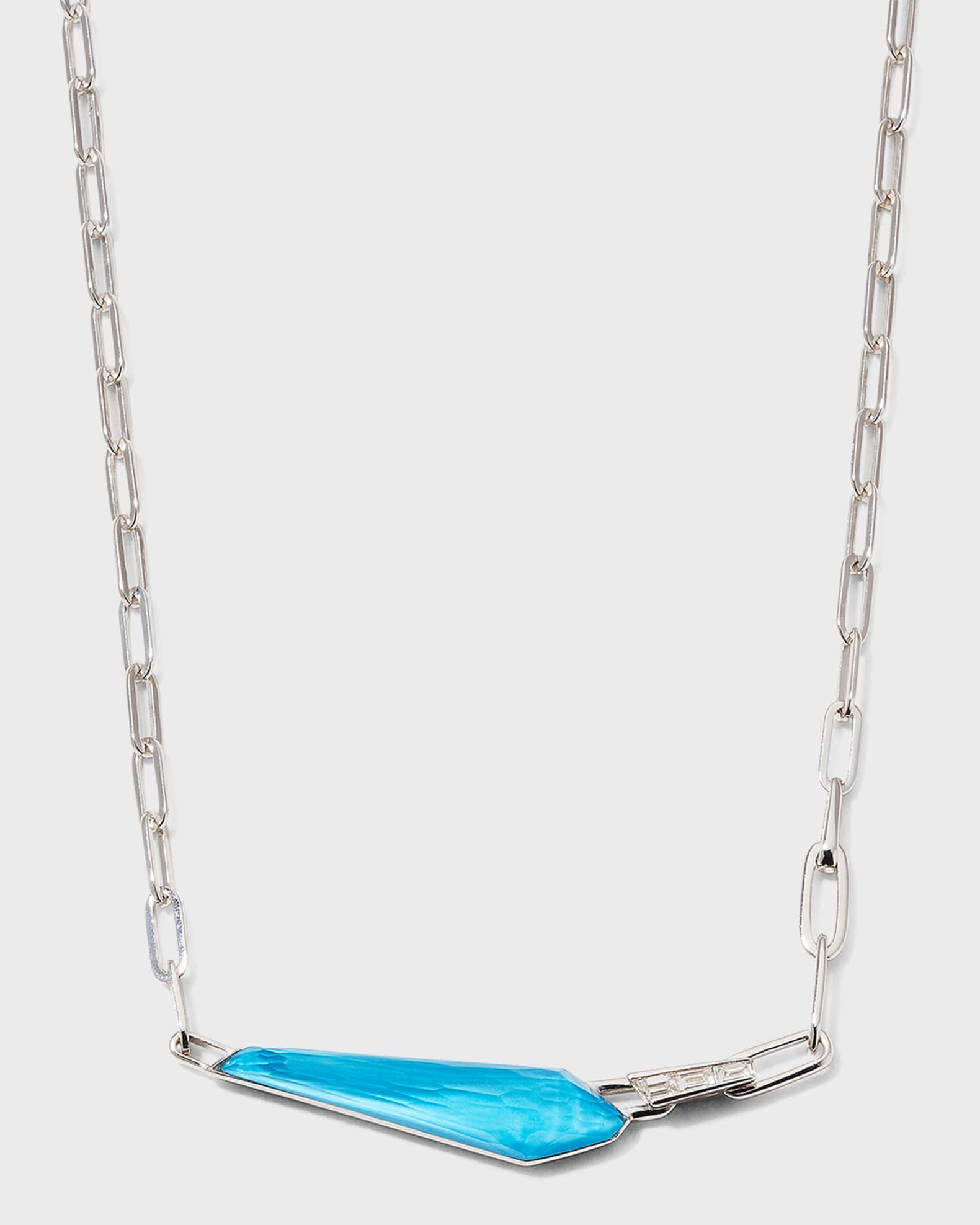 Slimline Shard Linked Choker with Turquoise Clear Quartz 0