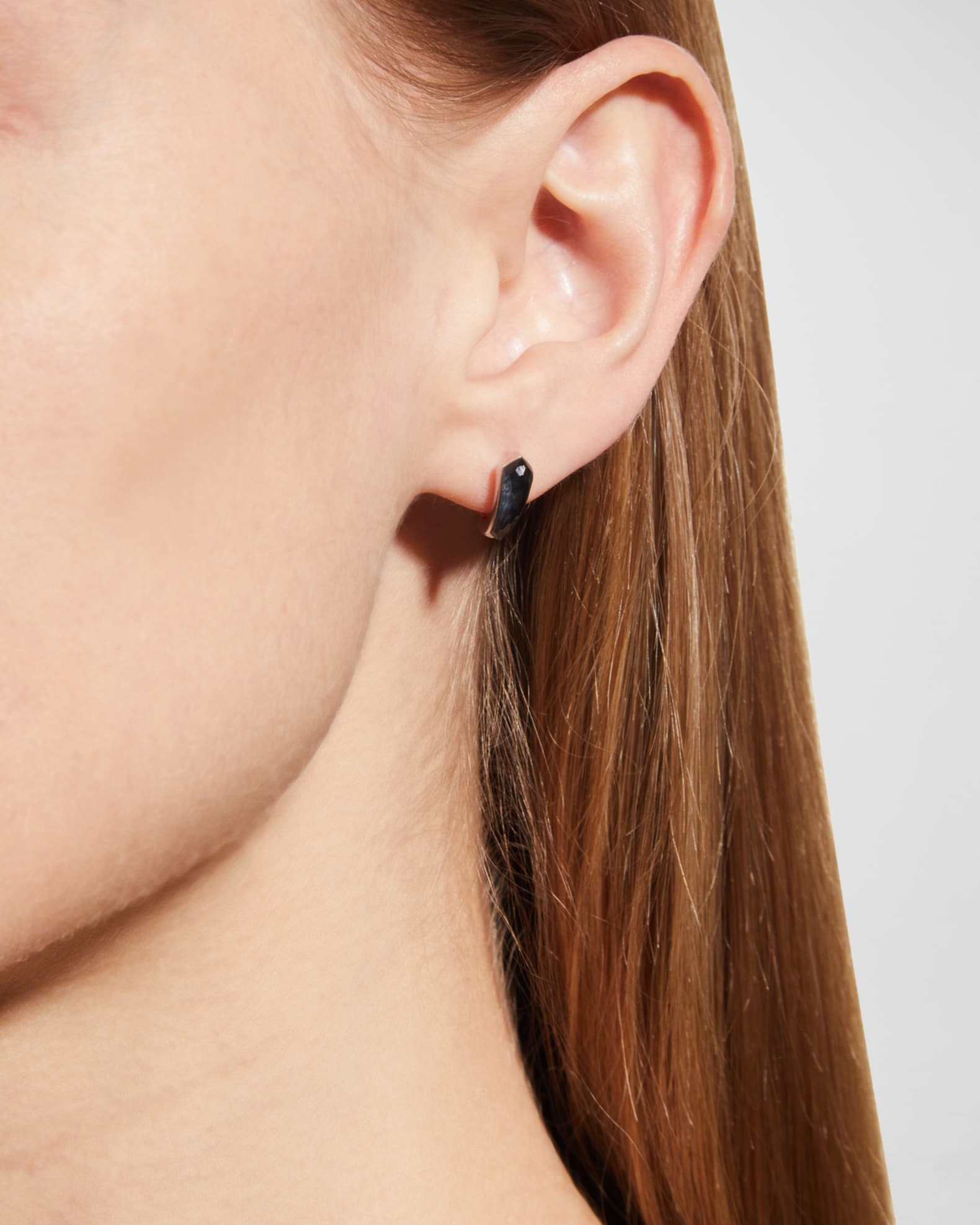 White Gold Sleeper Earrings Set with Falcons Eye Clear Quartz 1