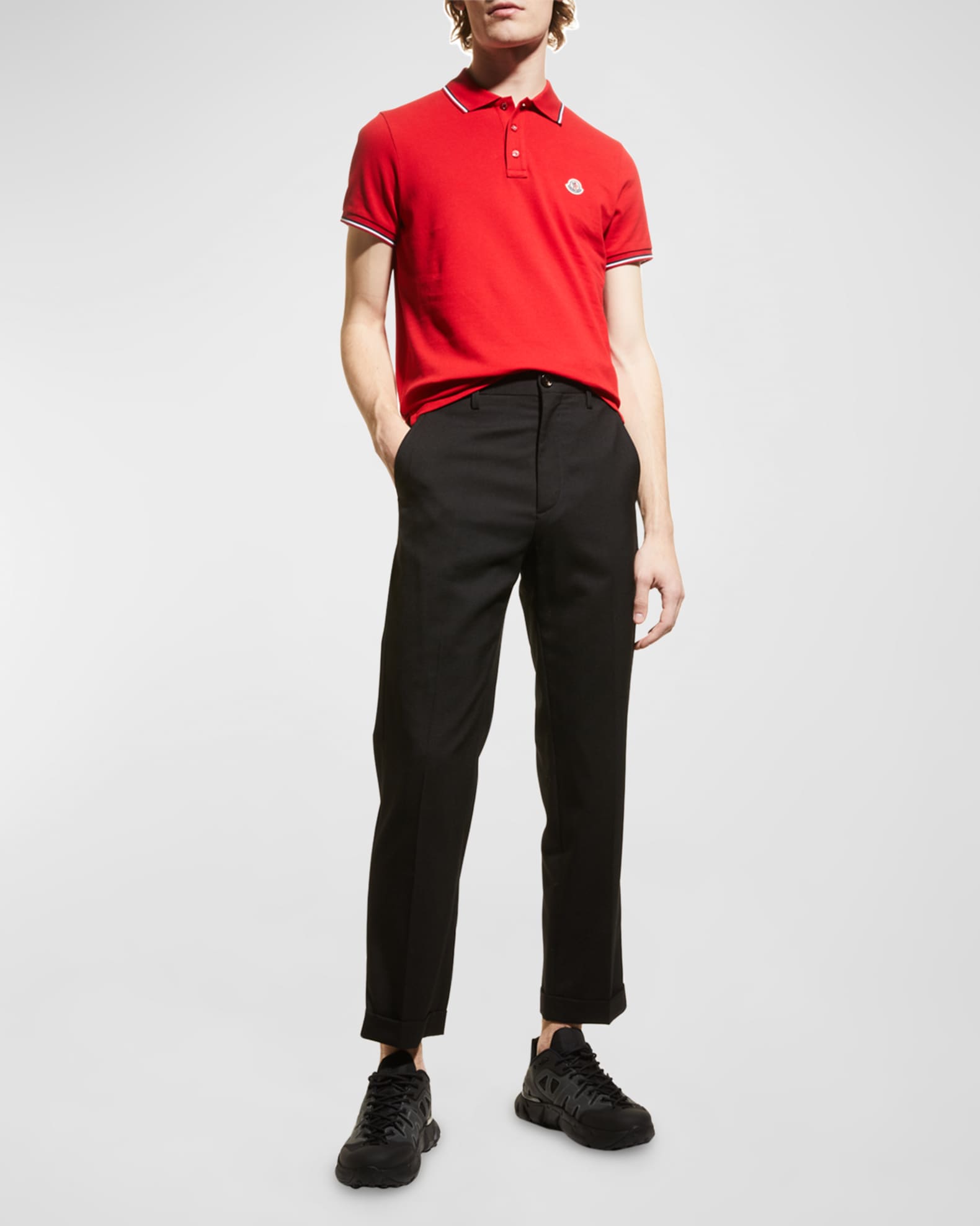 Moncler Men's Tipped Polo Shirt | Neiman Marcus