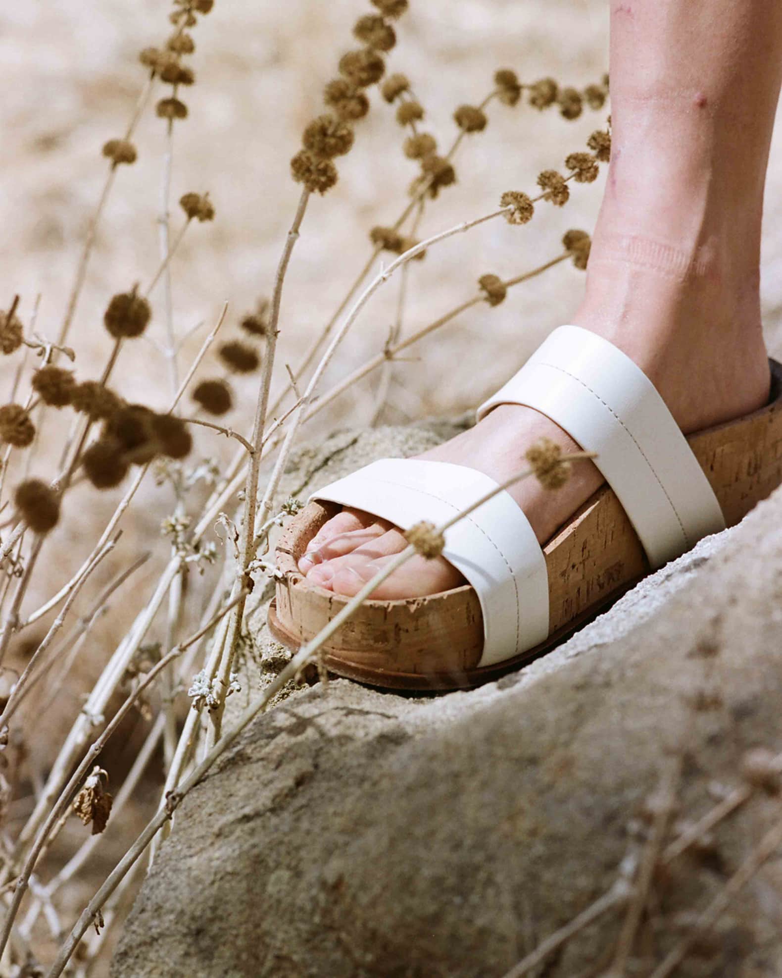 Gabriela Hearst Striker Leather Cork Slide Sandals | Neiman Marcus