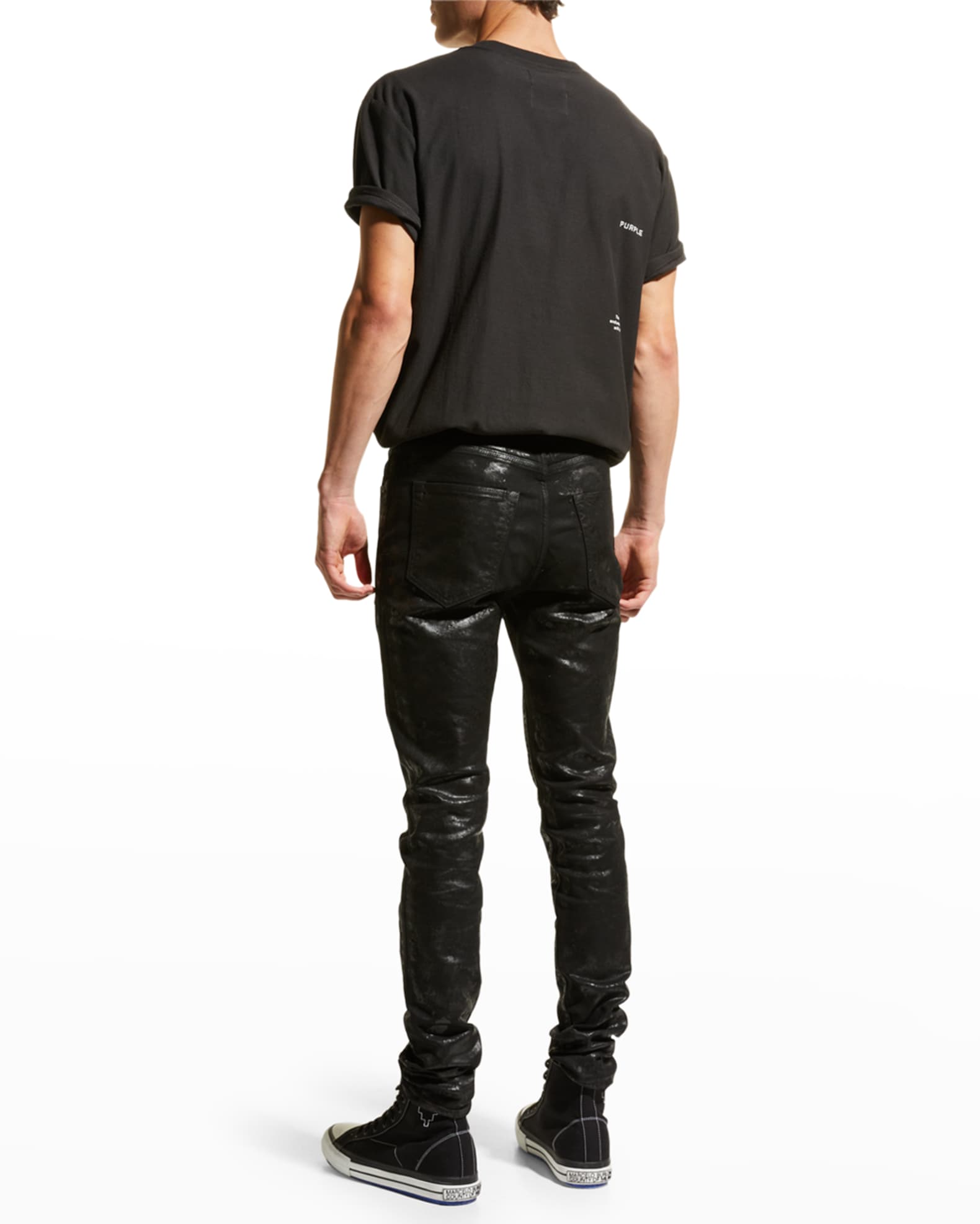 PURPLE Men's Waxed Skinny Jeans Neiman Marcus