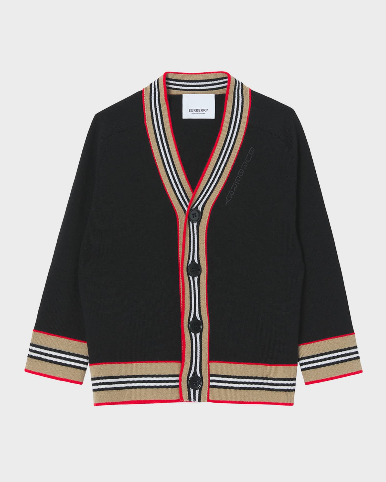 Burberry Boy's Graham Icon Stripe Cardigan, Size 6M-2