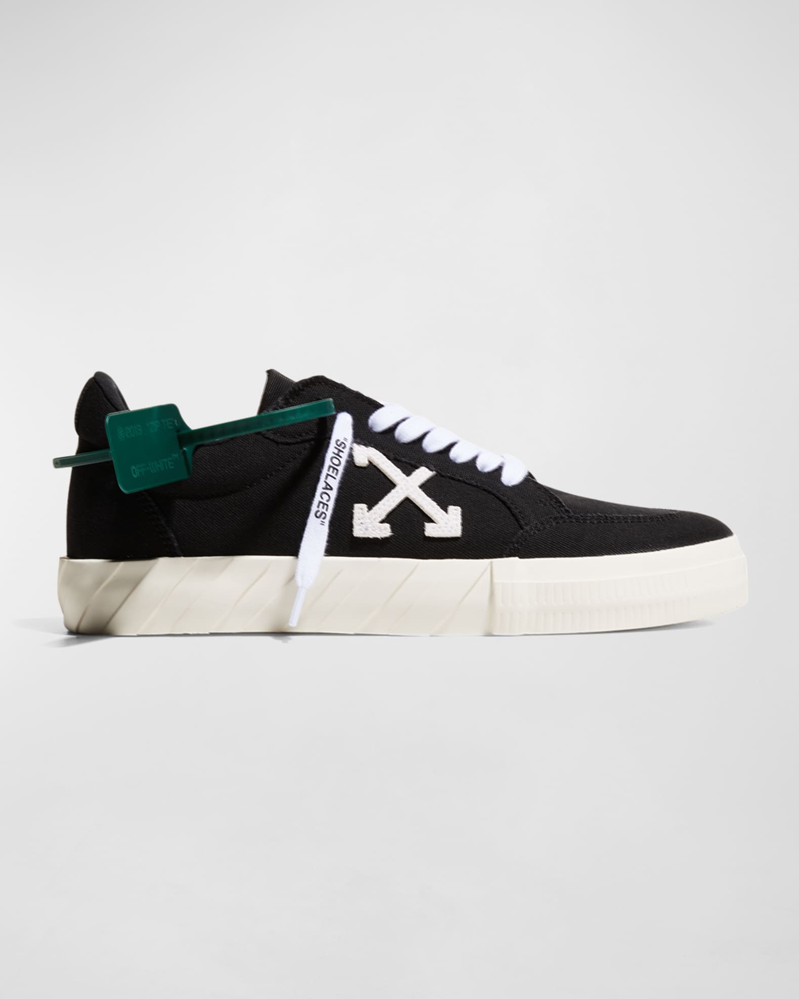 Off-White Men's Canvas Low-Top Vulcanized Diagonal Sneakers | Neiman Marcus