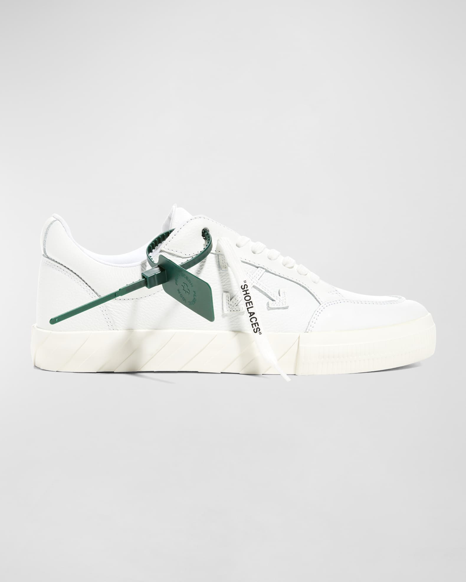 Off-White Men's Vulcanized Tonal Low-Top Leather Sneakers | Neiman Marcus