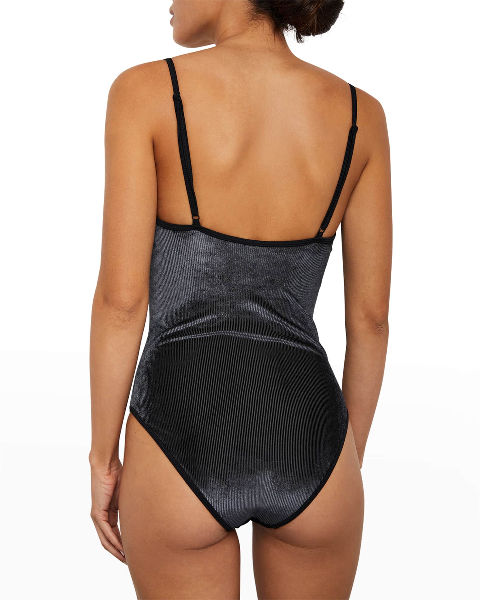 Onia Jane Ribbed Velvet OnePiece Swimsuit Neiman Marcus