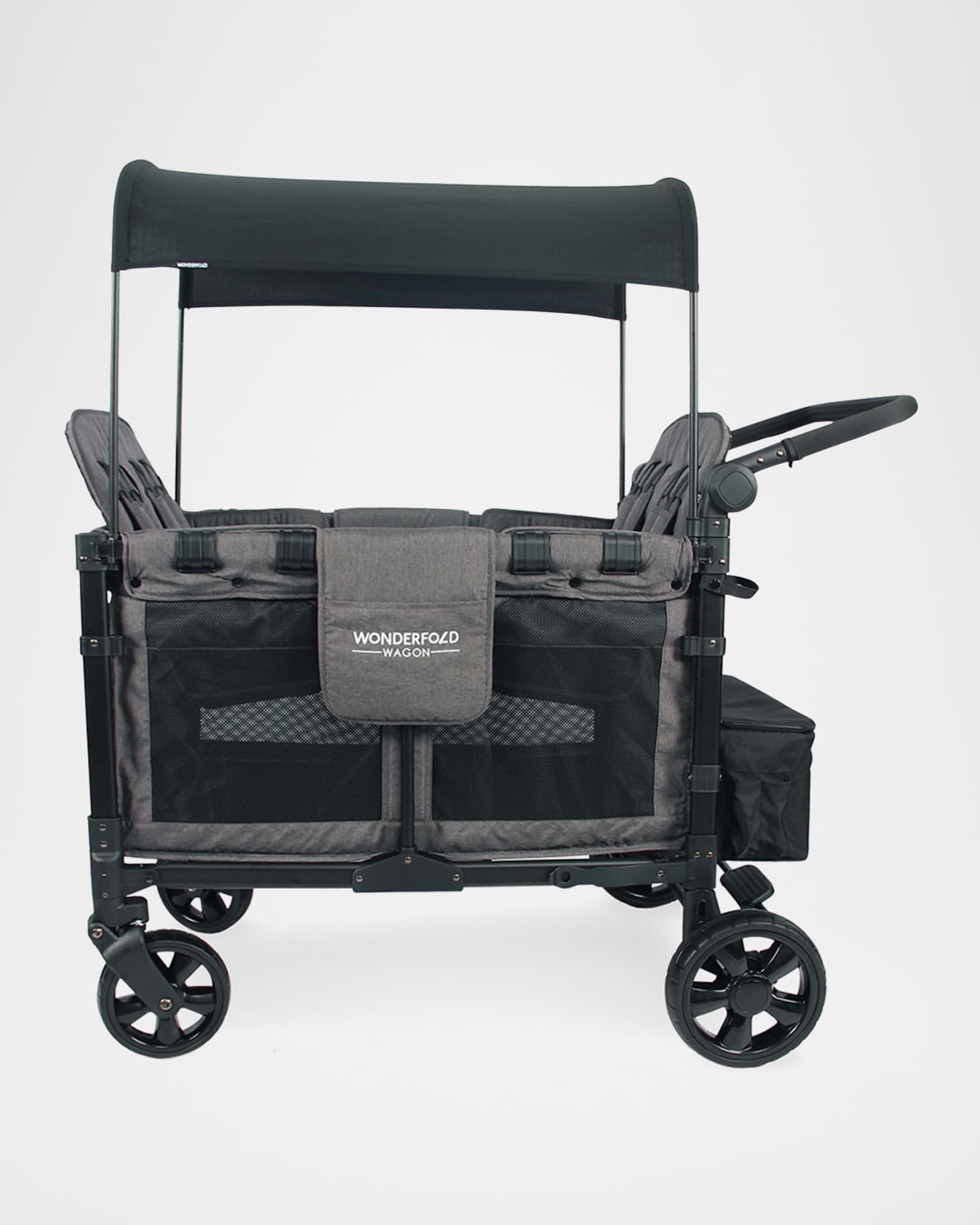 Wonderfold W4 Elite Quad Stroller Wagon Charcoal Gray
