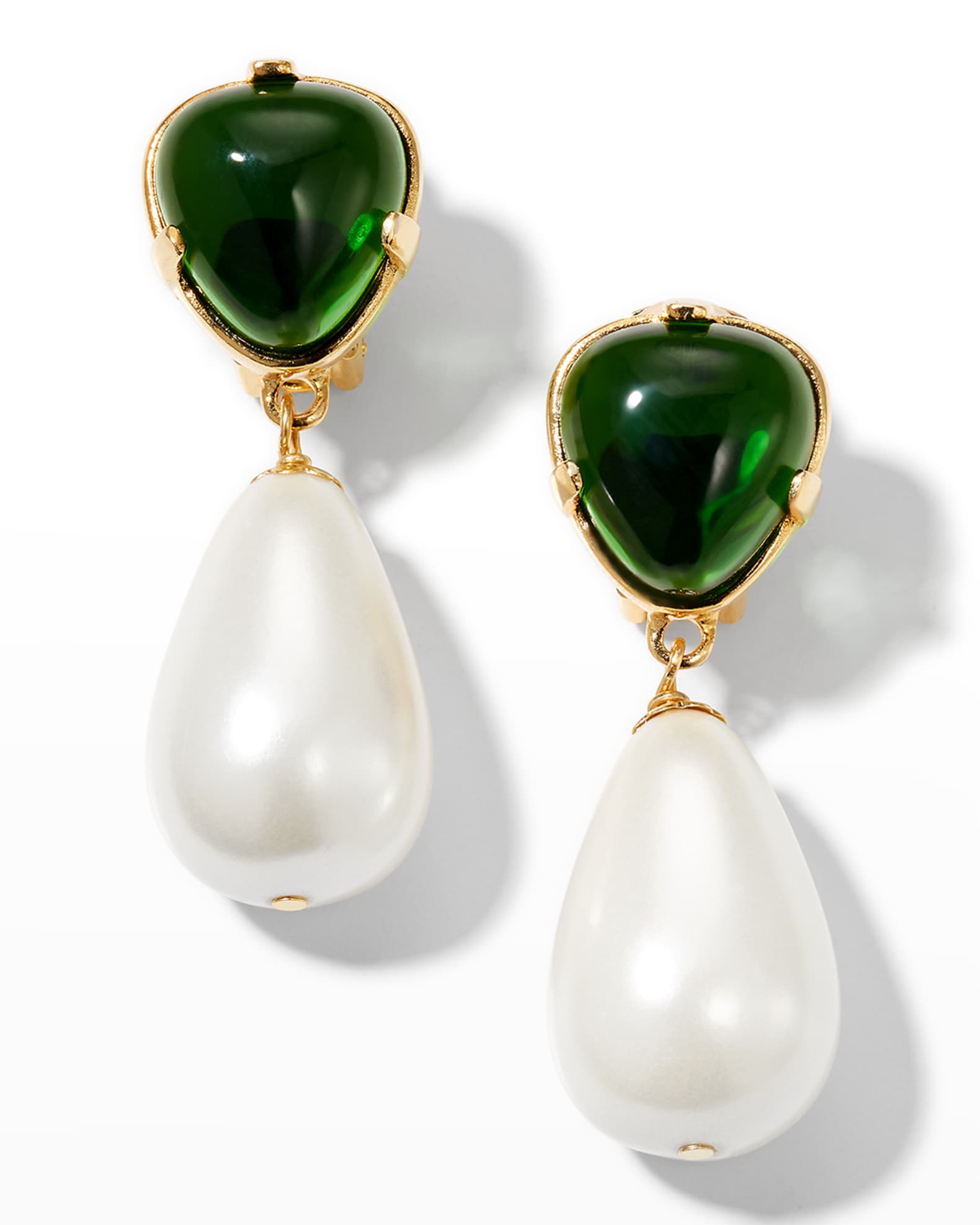 Kenneth jay lane emerald drop earrings hotsell