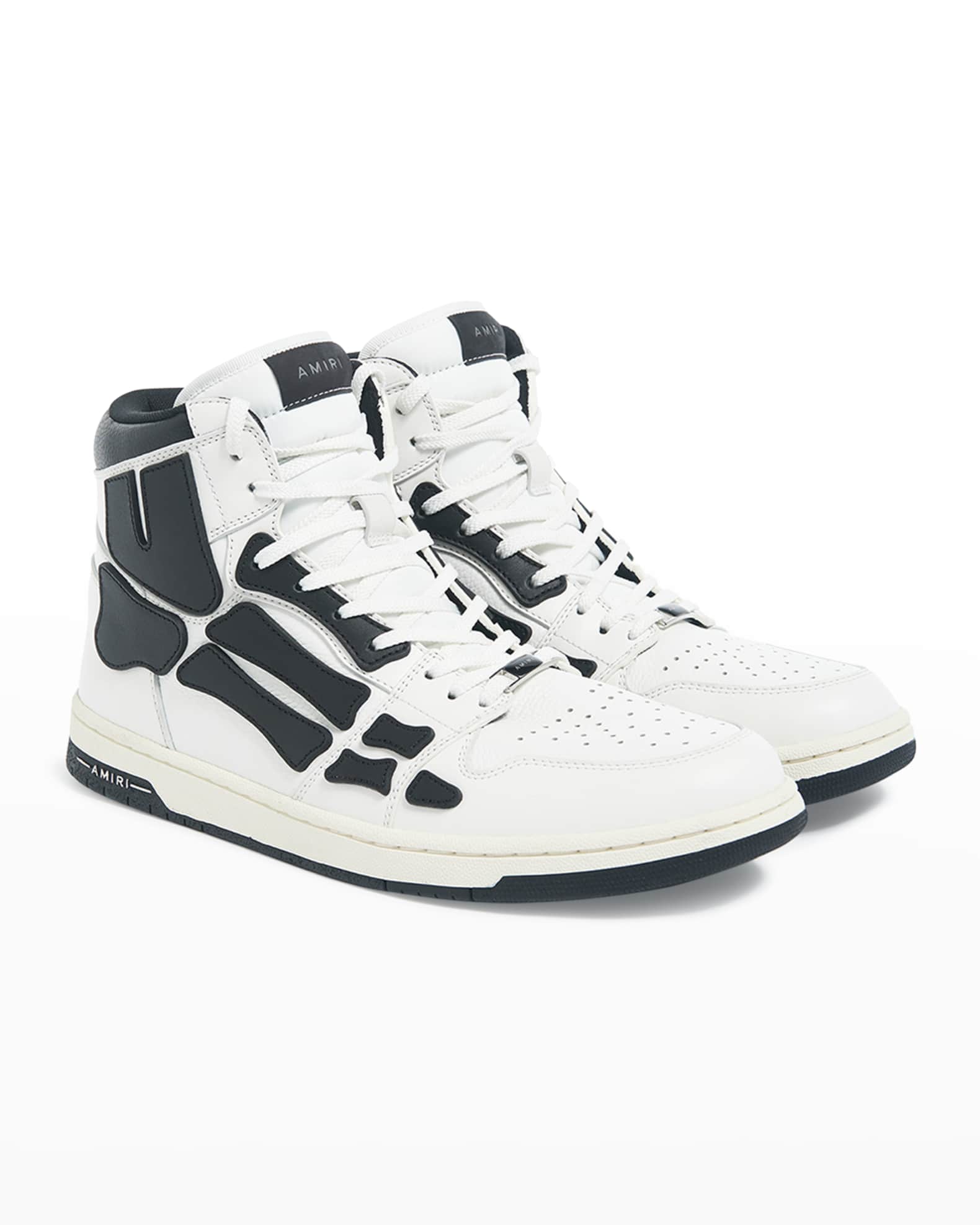 Amiri Skel Bicolor Leather High-Top Sneakers | Neiman Marcus