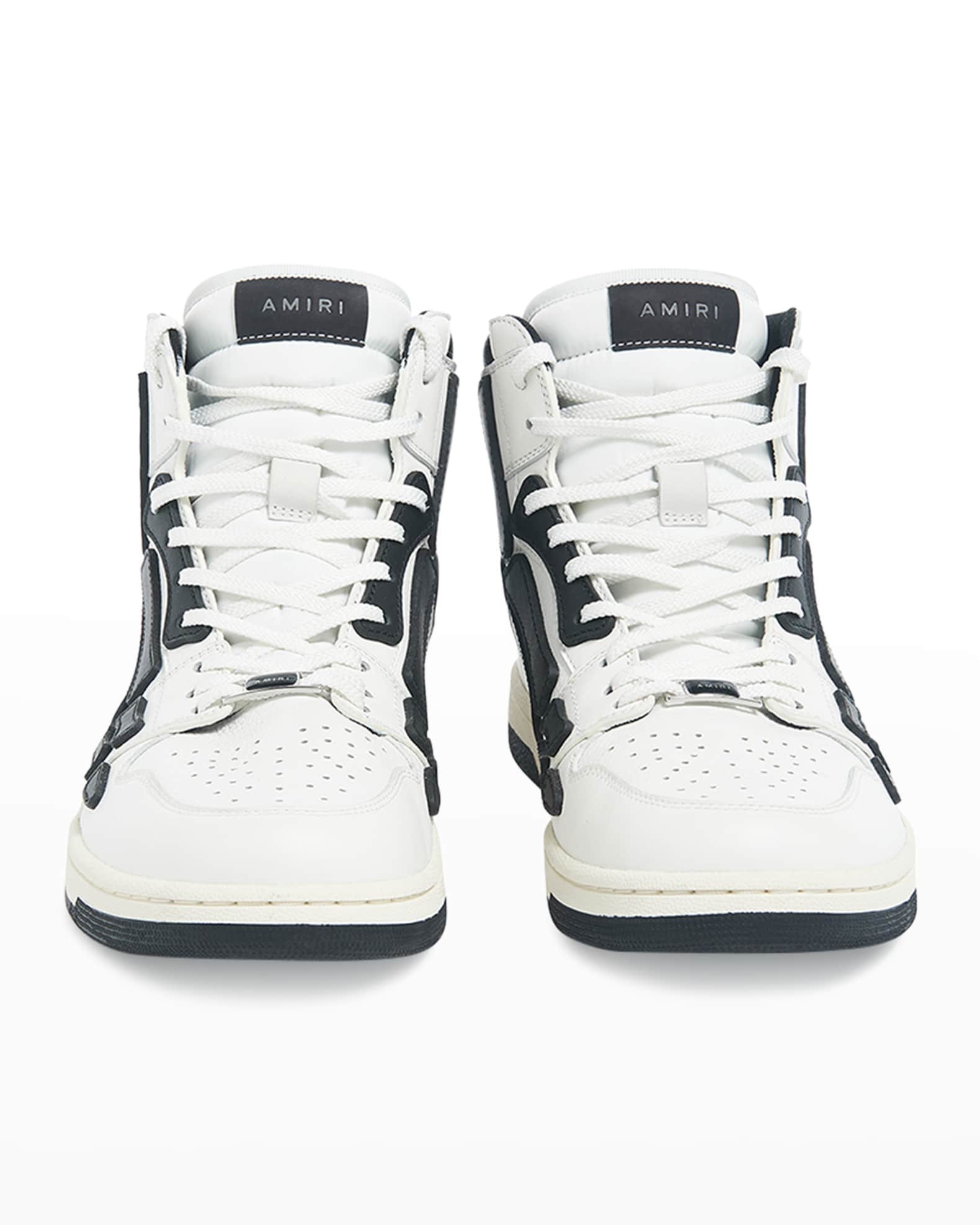 Amiri Skel Bicolor Leather High-Top Sneakers | Neiman Marcus