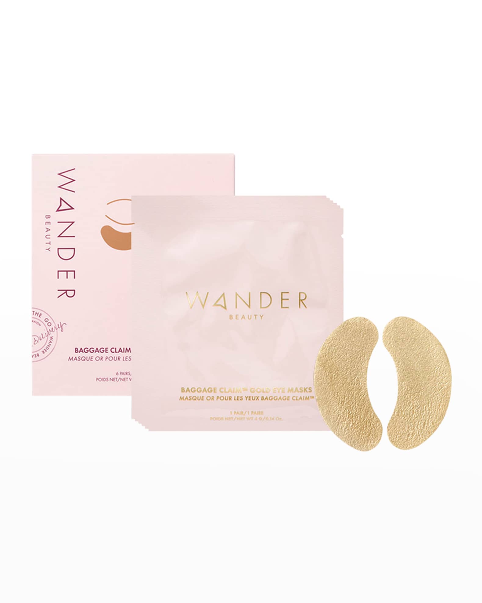 Wander Beauty Baggage Claim Gold Eye Masks, 6 Count Neiman Marcus