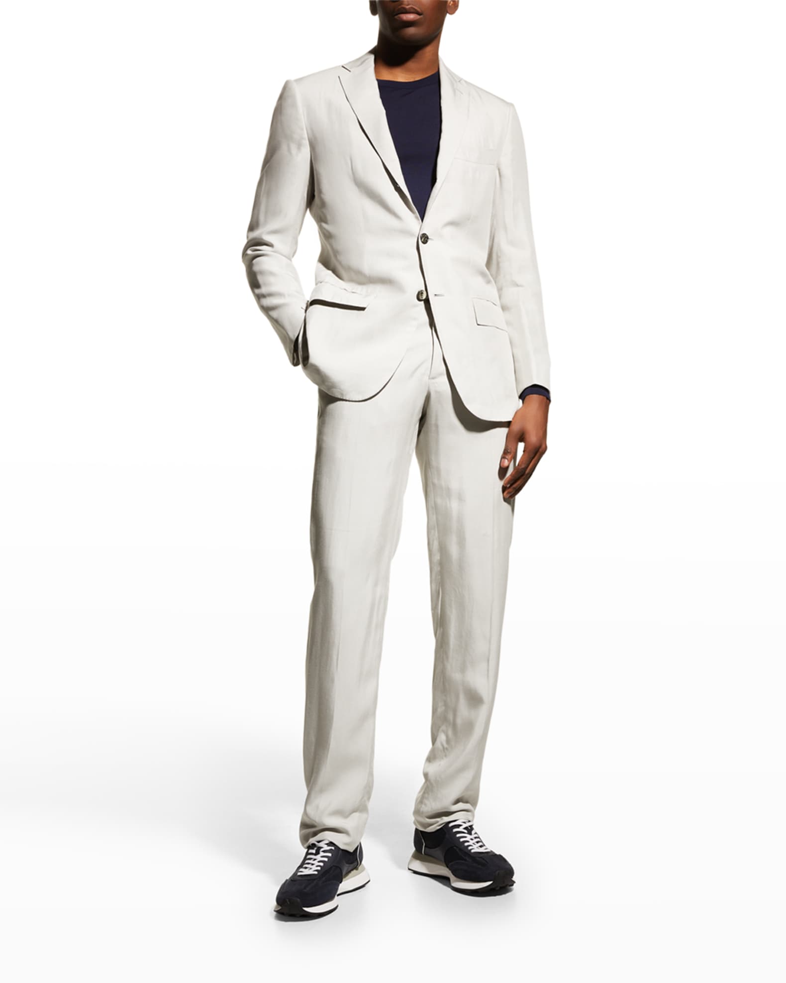 Kiton Men's Lyocell-Blend Solid Suit | Neiman Marcus