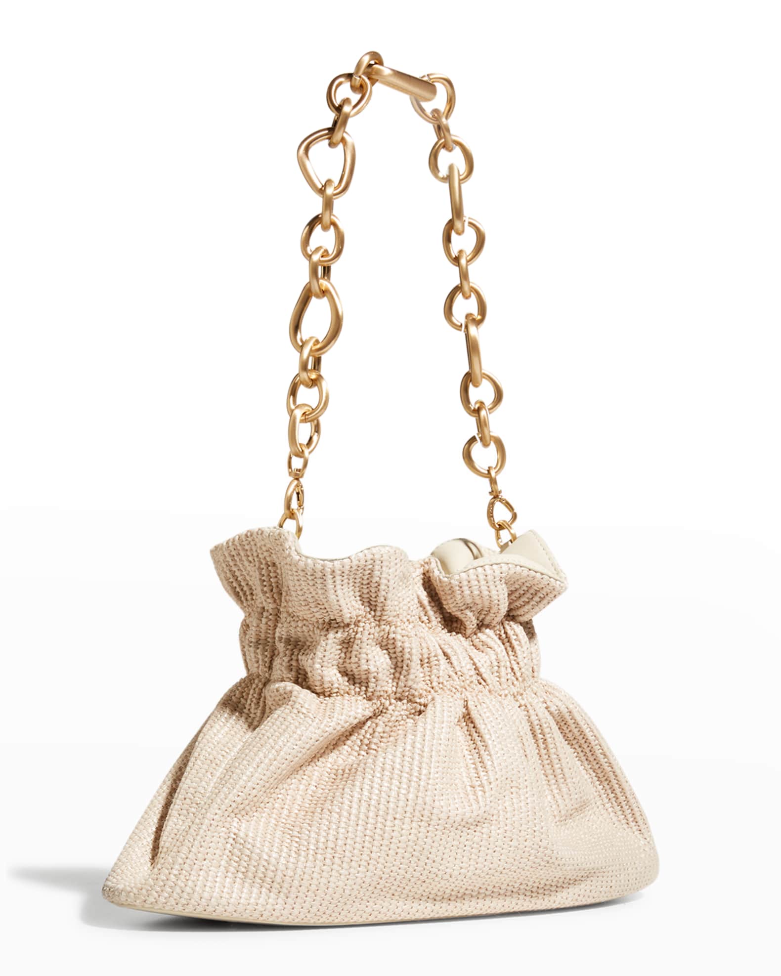 Cult Gaia Bara Ruched Chain Shoulder Bag | Neiman Marcus
