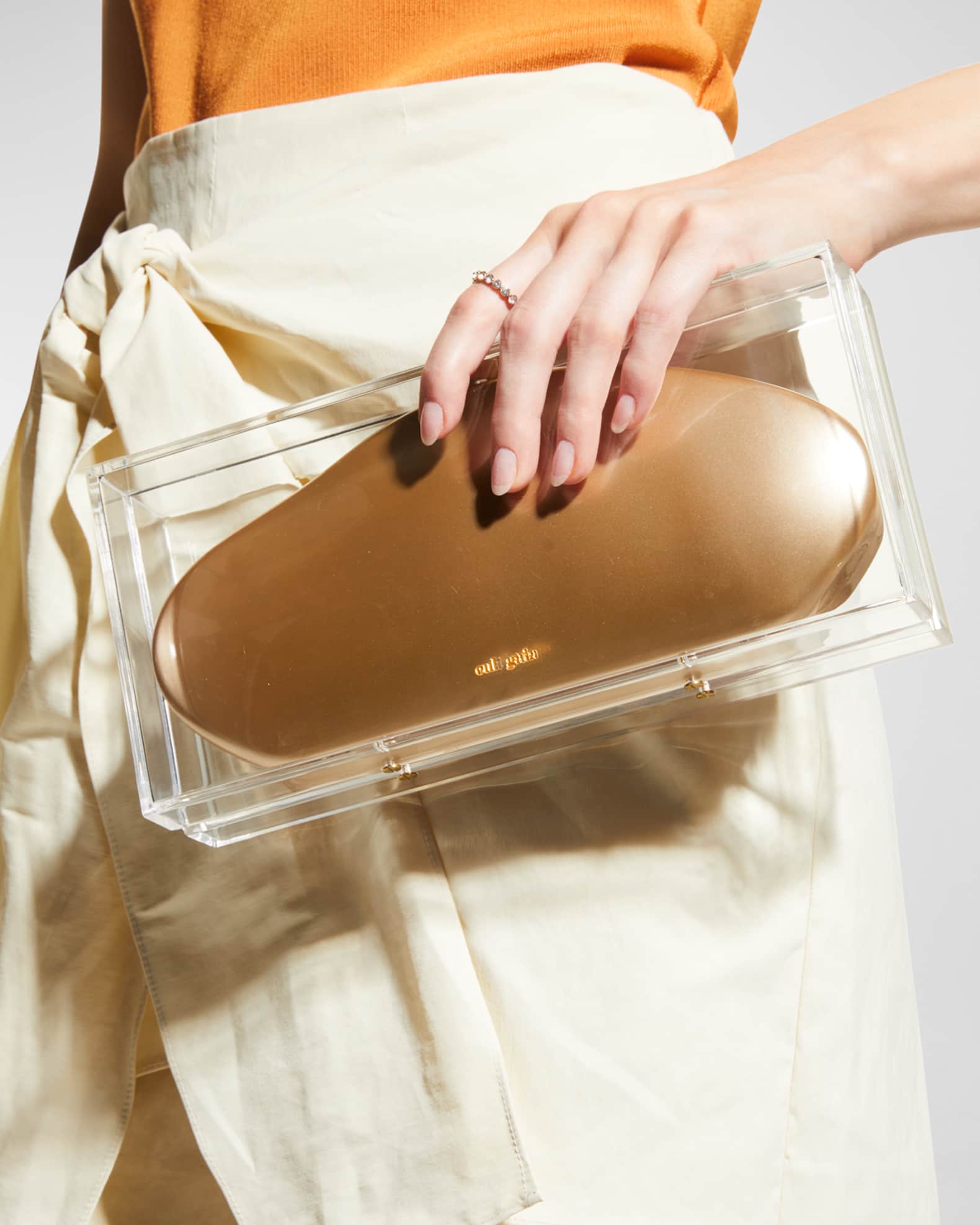 Cult Gaia Annika Clear Acrylic Clutch Bag | Neiman Marcus