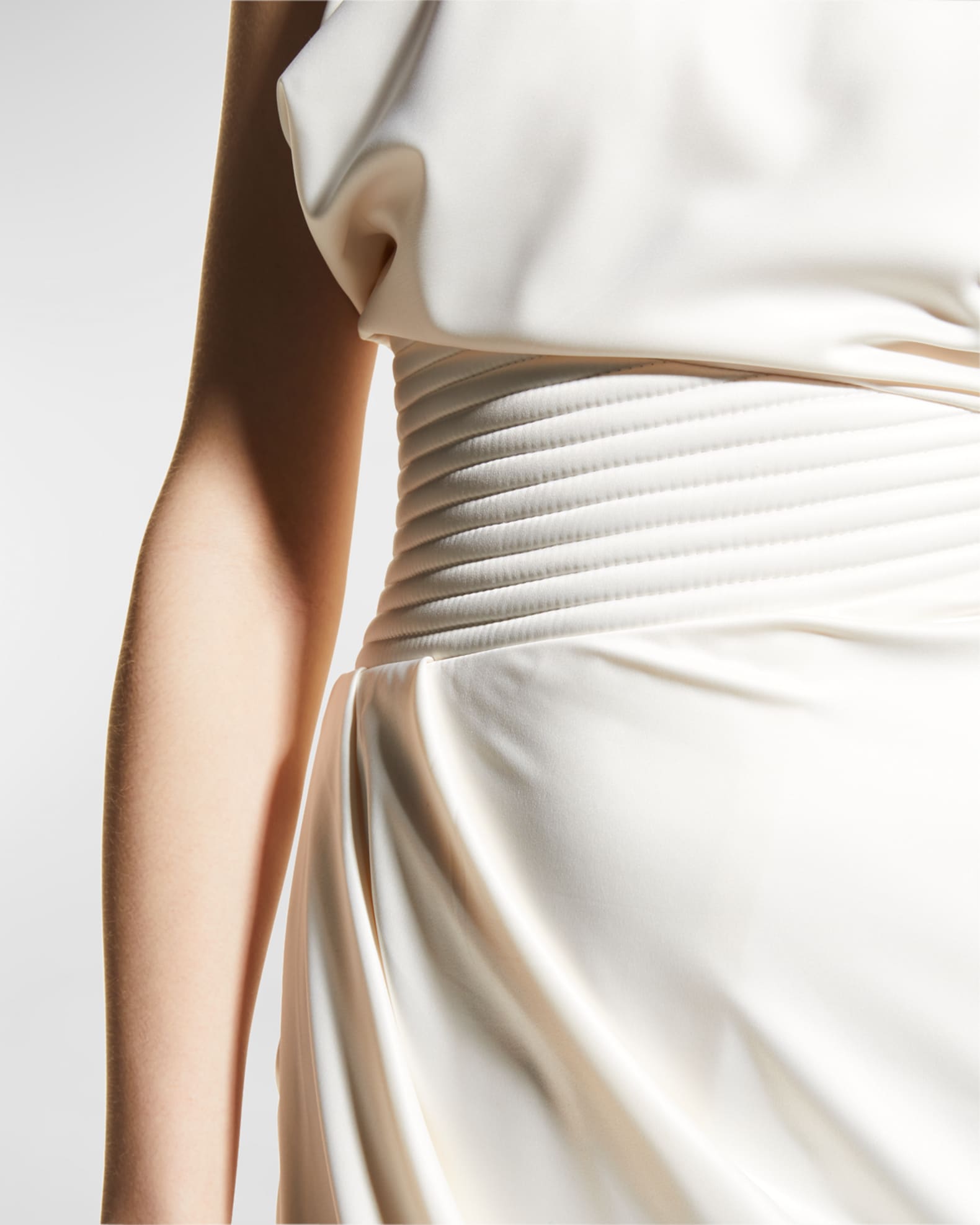 ZHIVAGO Bond Stitched-Waist Satin Midi Dress | Neiman Marcus