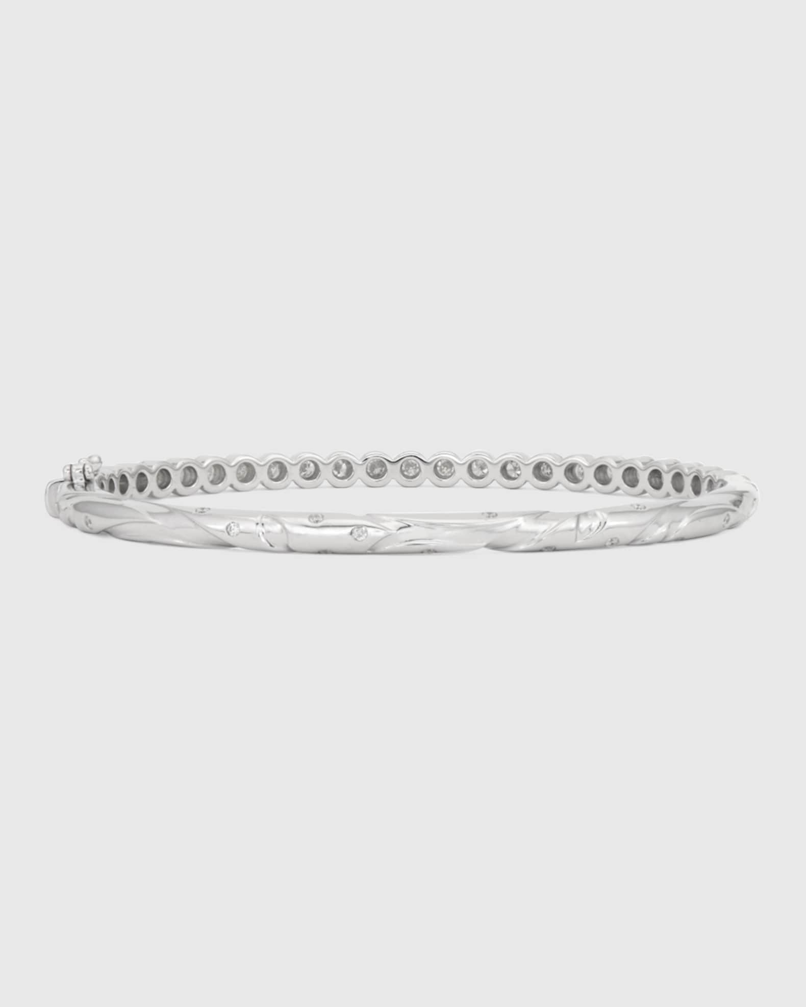 Two-Tone Hammered and Bezel-Set Diamond Bracelet 1