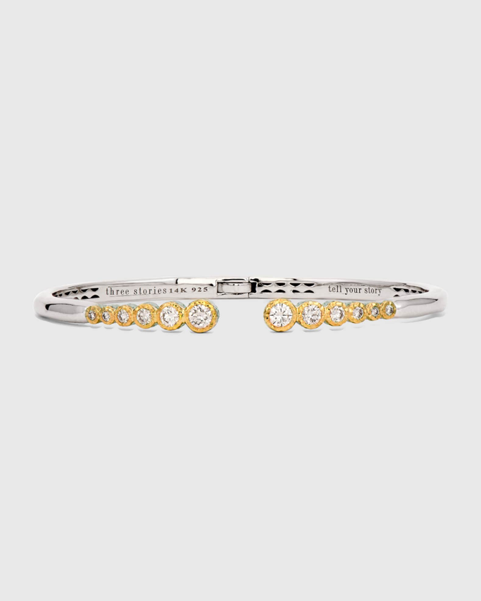 Two-Tone Classic Open Bezel-Set Diamond Bracelet 0