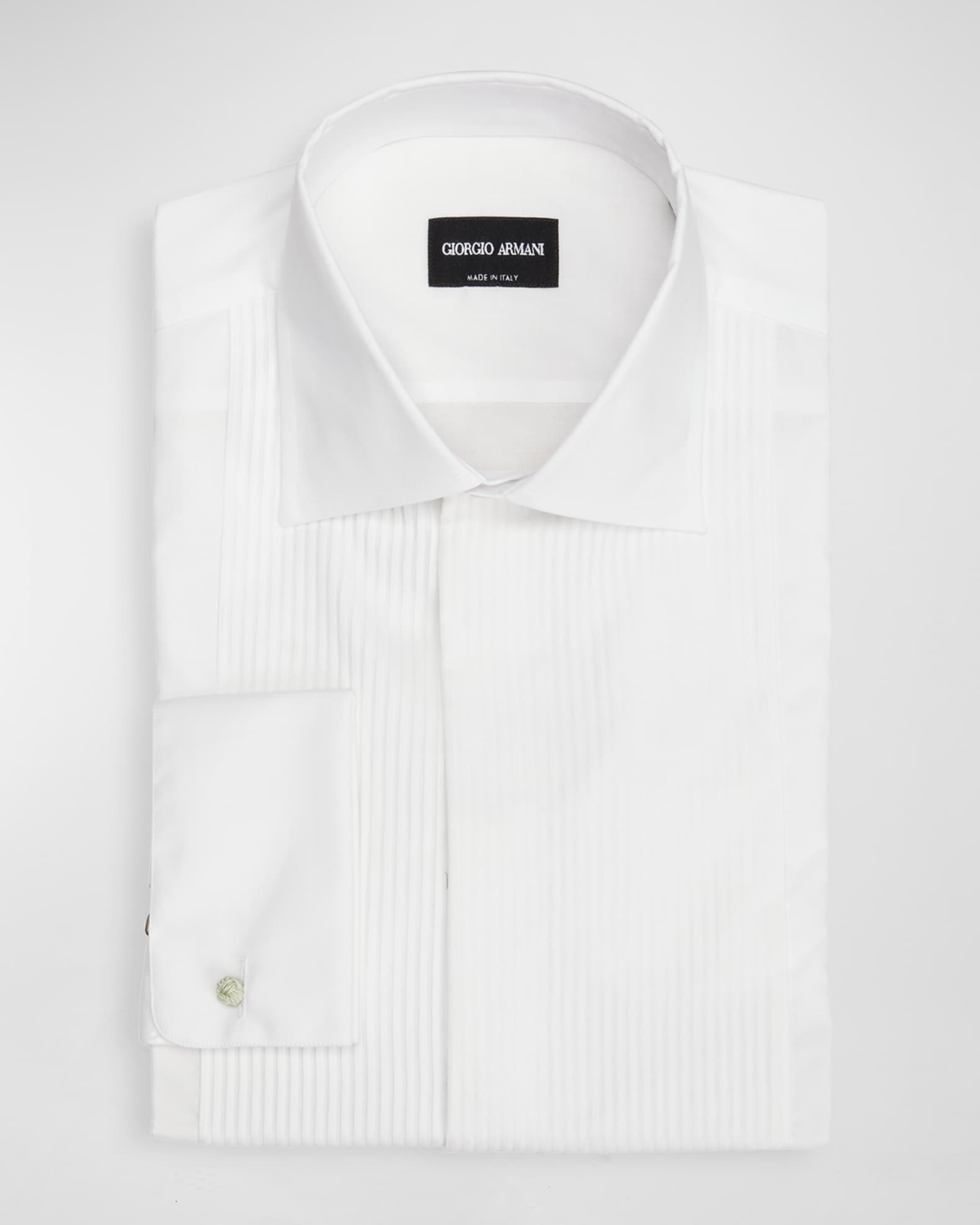 Giorgio Armani Men's Pleated Bib Tuxedo Shirt | Neiman Marcus