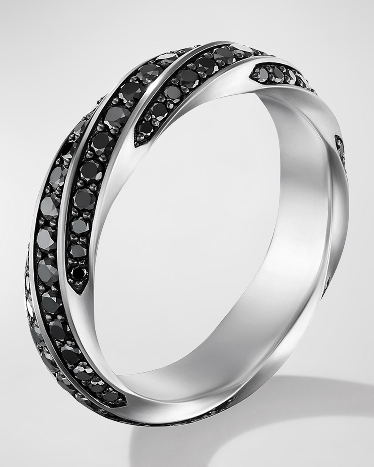 David Yurman Men's Cable Edge Band Ring in Silver, 6mm | Neiman Marcus