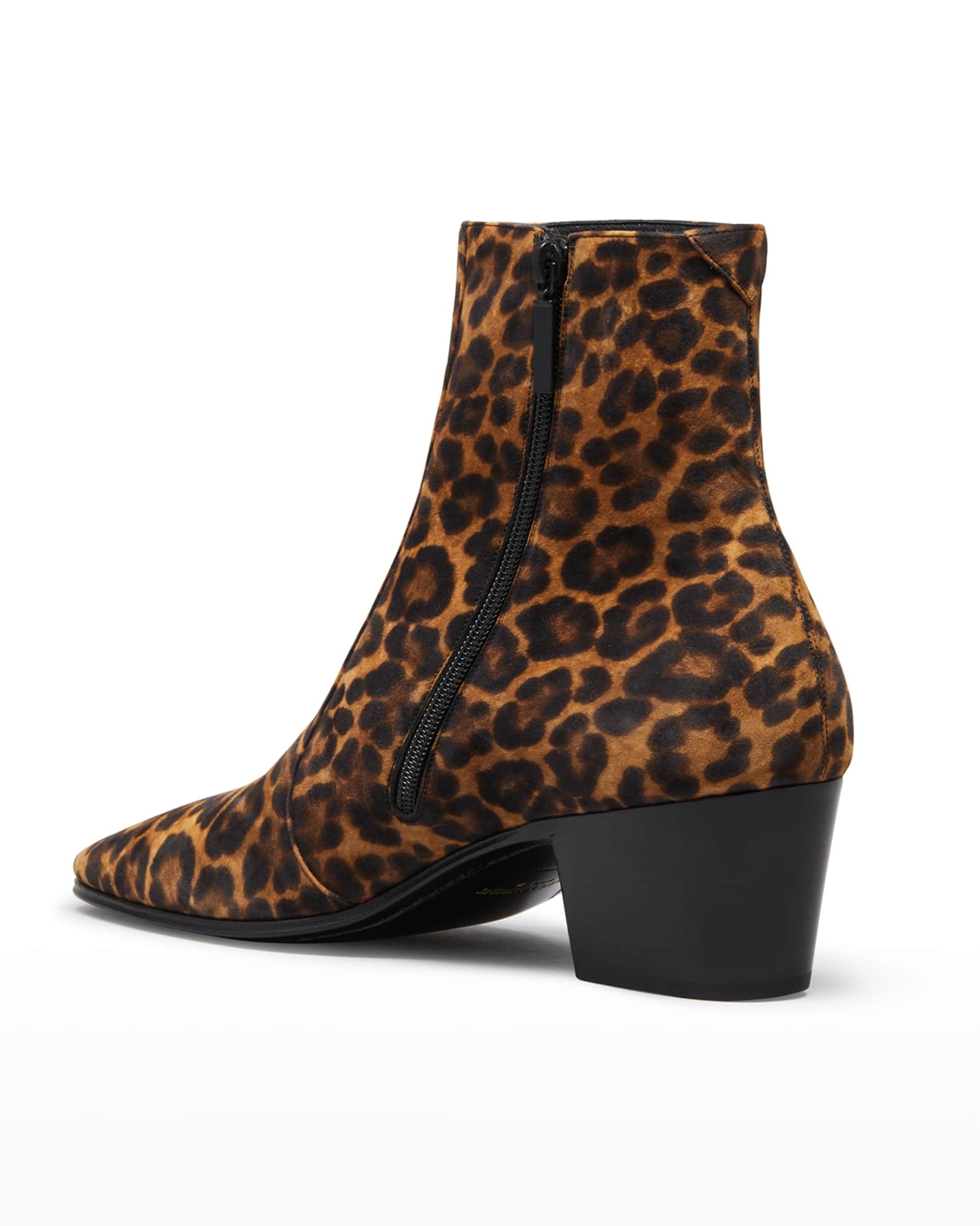 Saint Laurent Vassili Leopard-Print Zipped Boots | Neiman Marcus