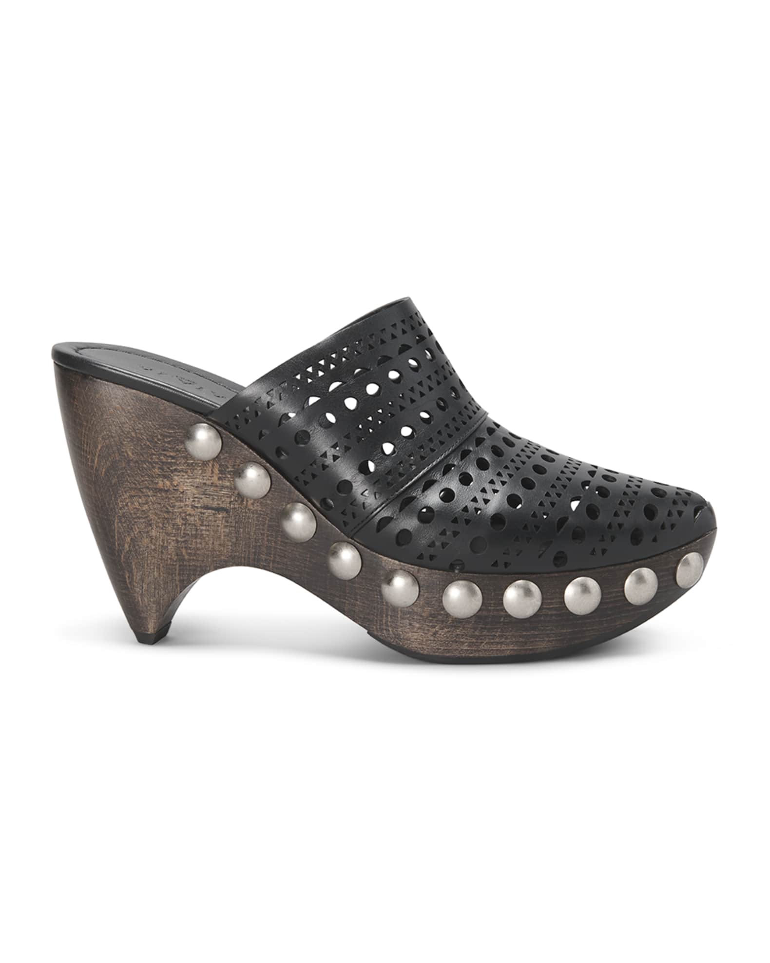 ALAIA Le Sabot Perforated Leather Mule Clogs Neiman Marcus
