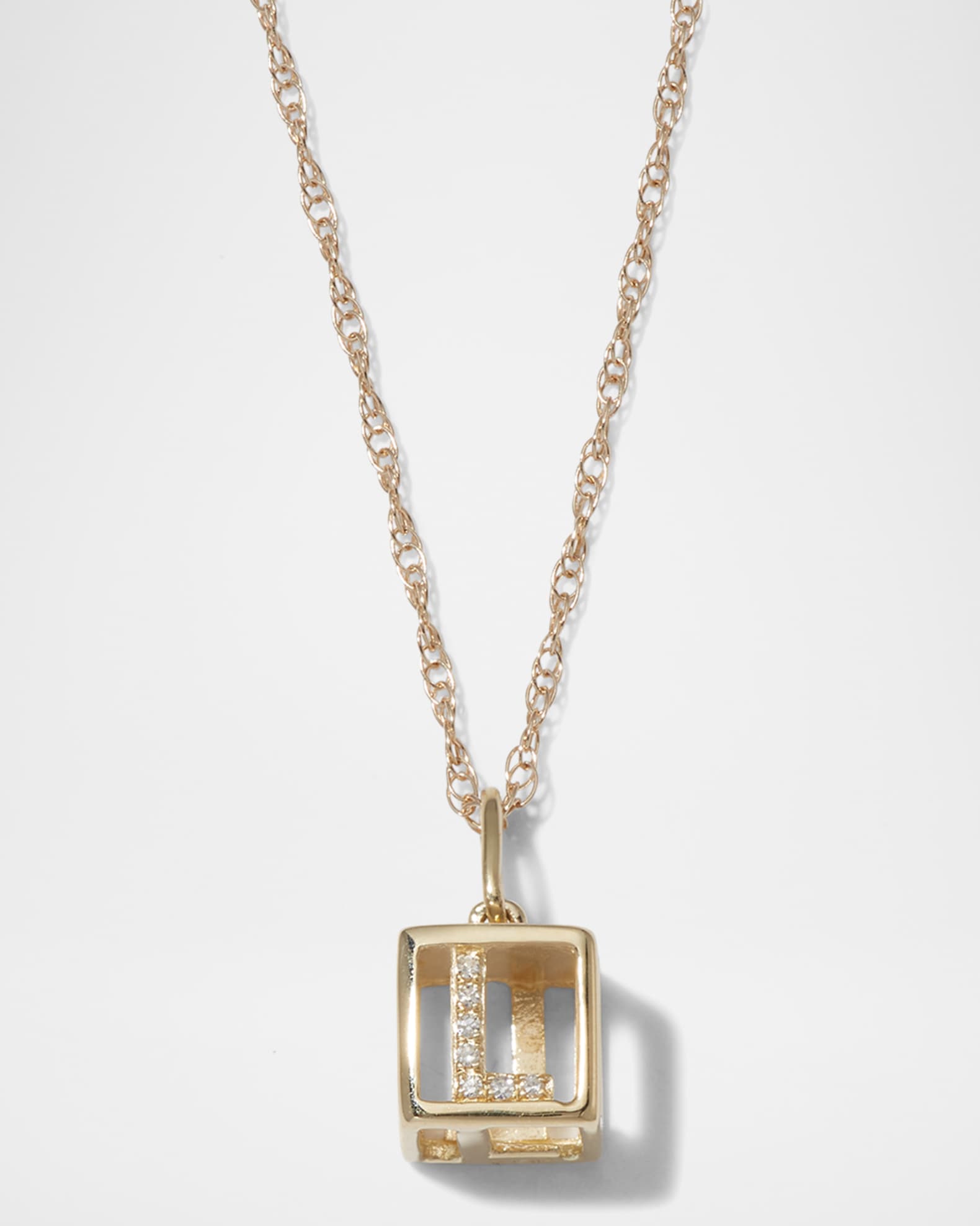 STONE AND STRAND Diamond Baby Block Necklace