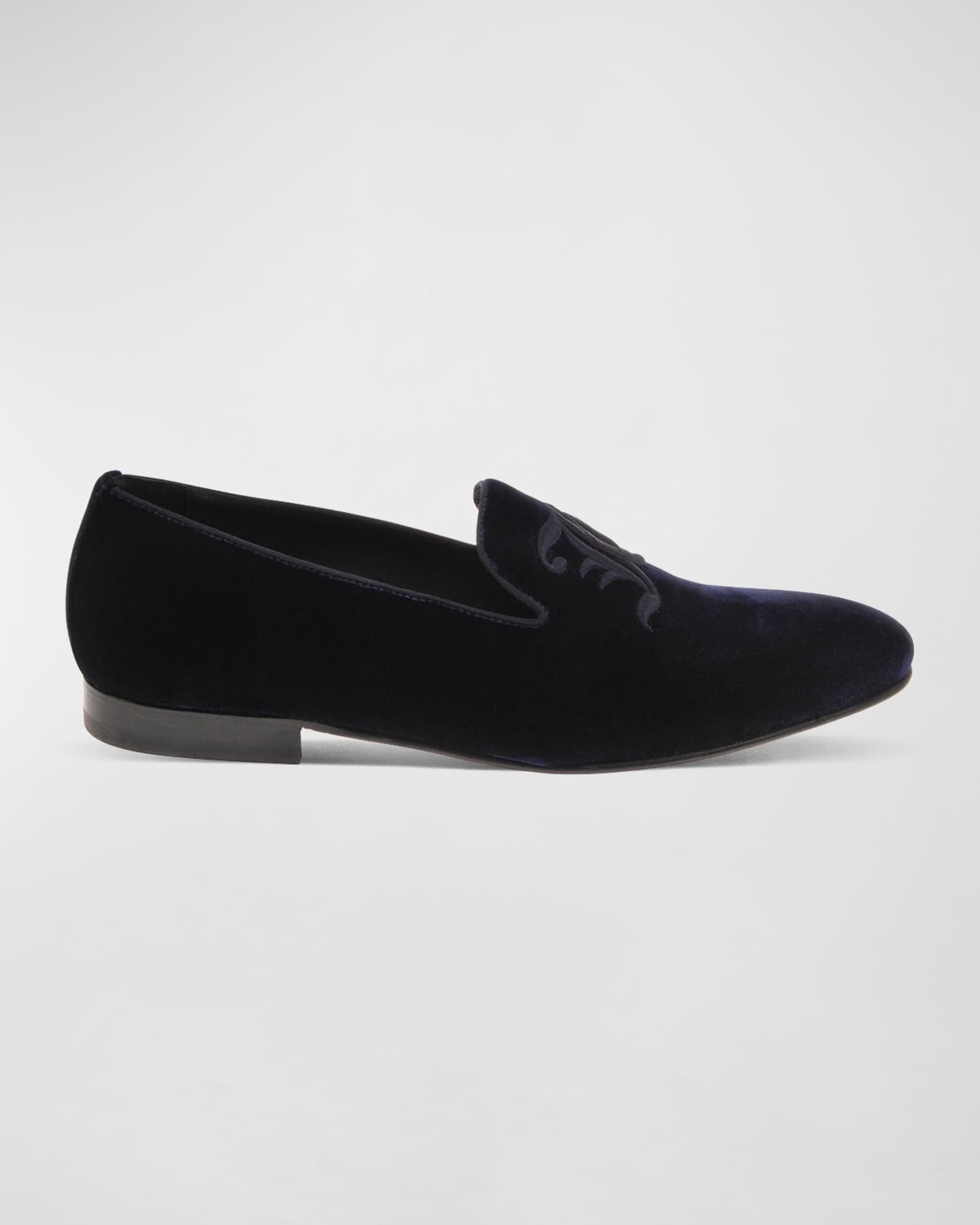 John Galliano Paris Men's Logo Velvet Loafers