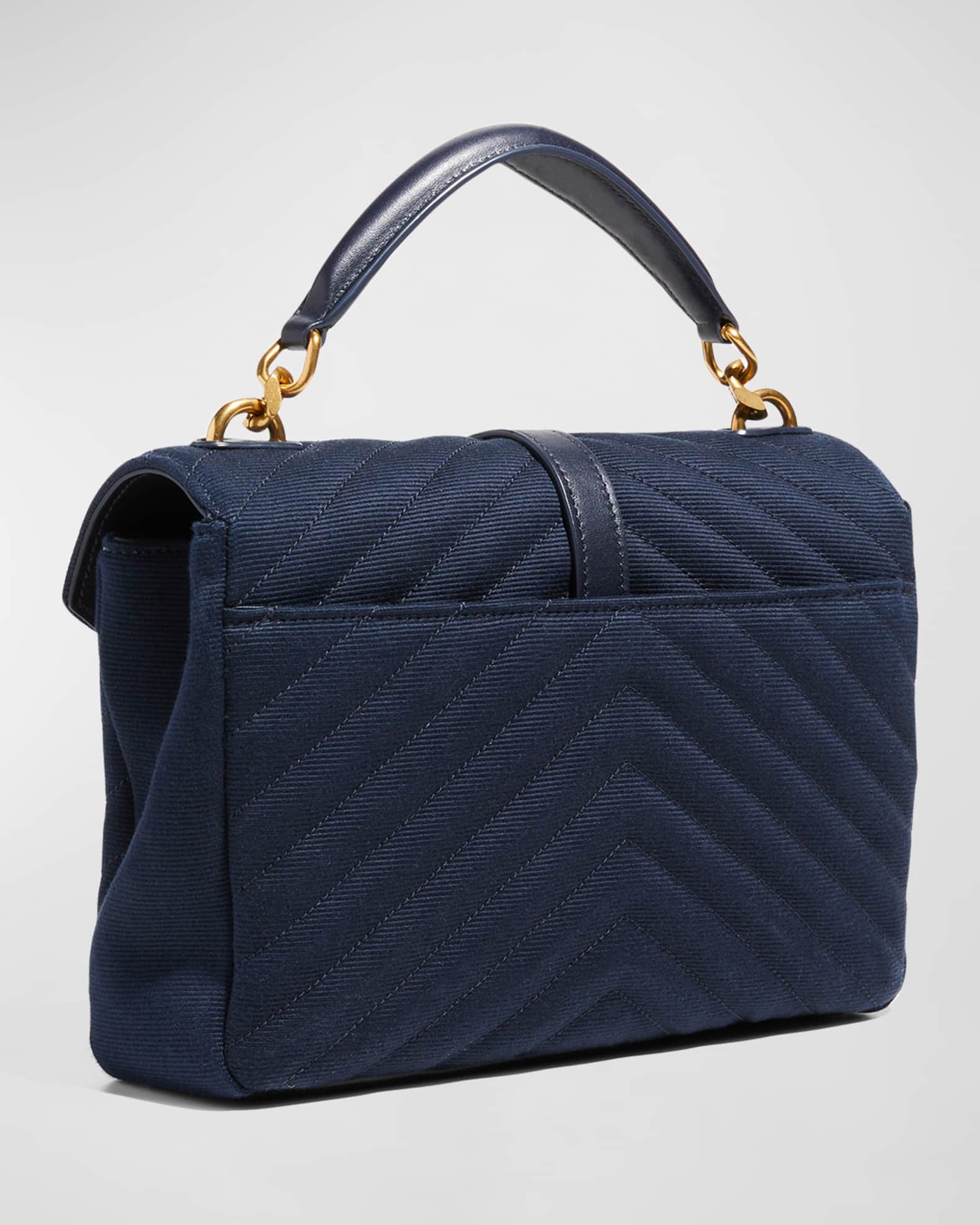 Medium college quilted leather shoulder bag shop